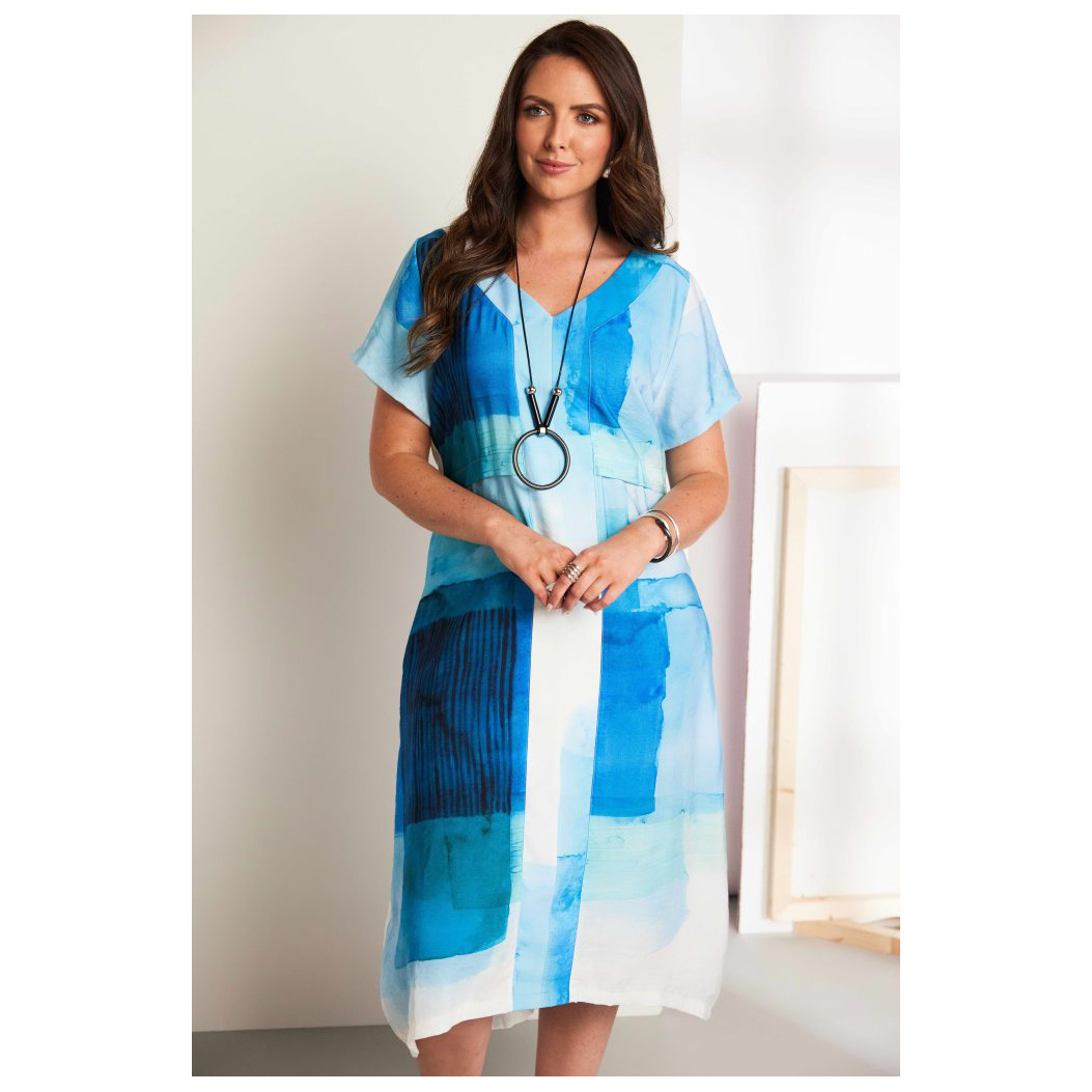 ORA Mikinos print v-neck dress - Image 6