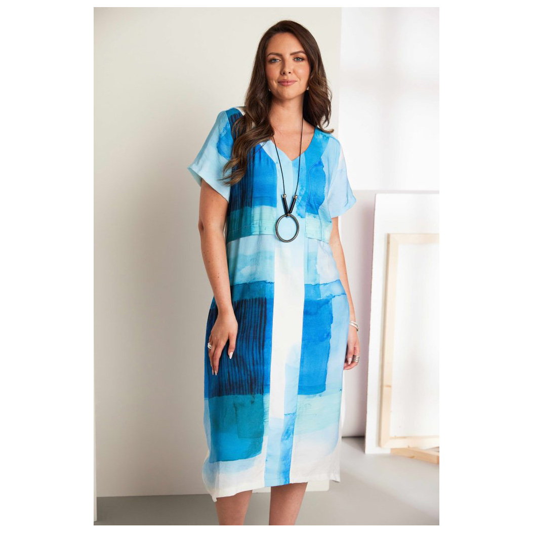 ORA Mikinos print v-neck dress - Image 7