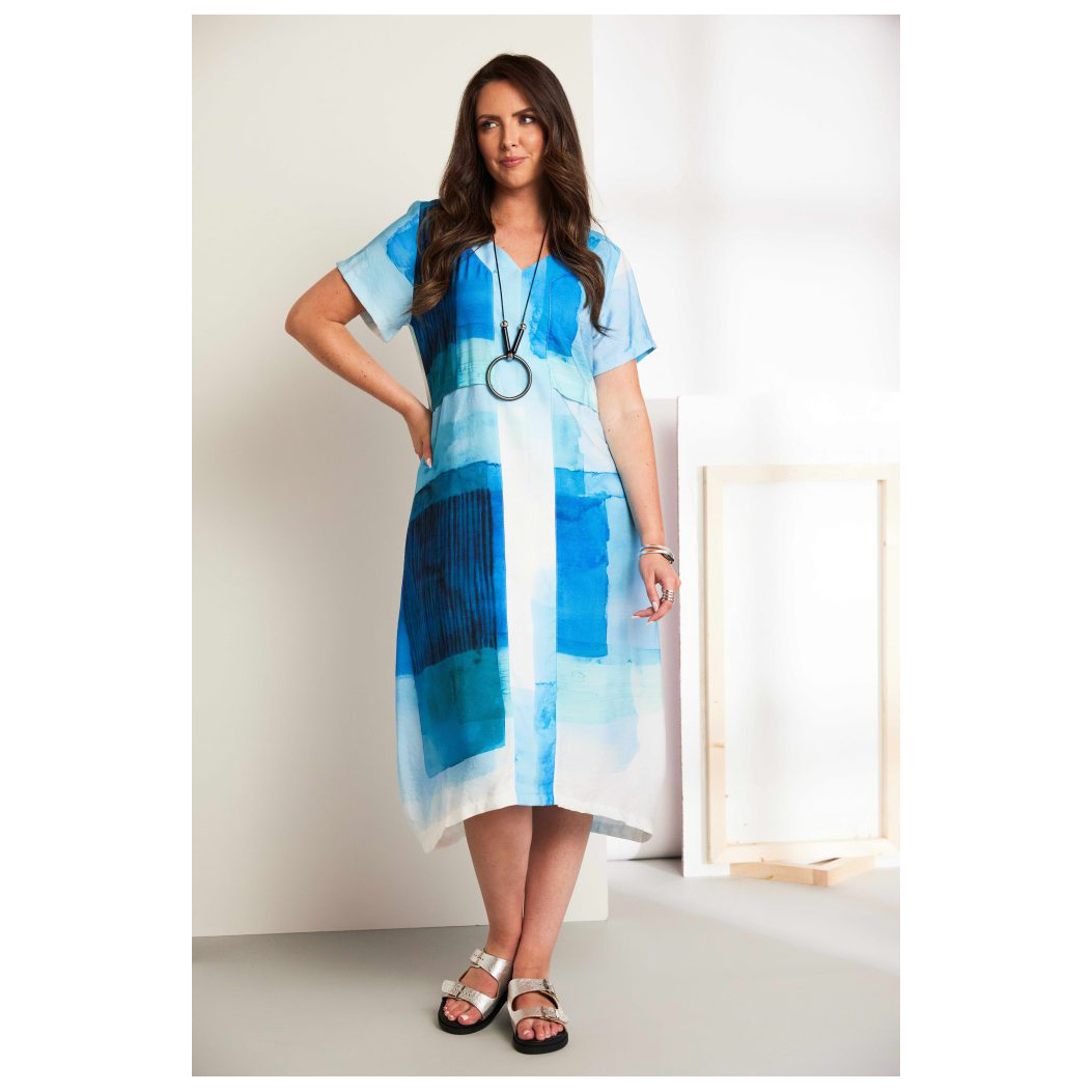 ORA Mikinos print v-neck dress - Image 4