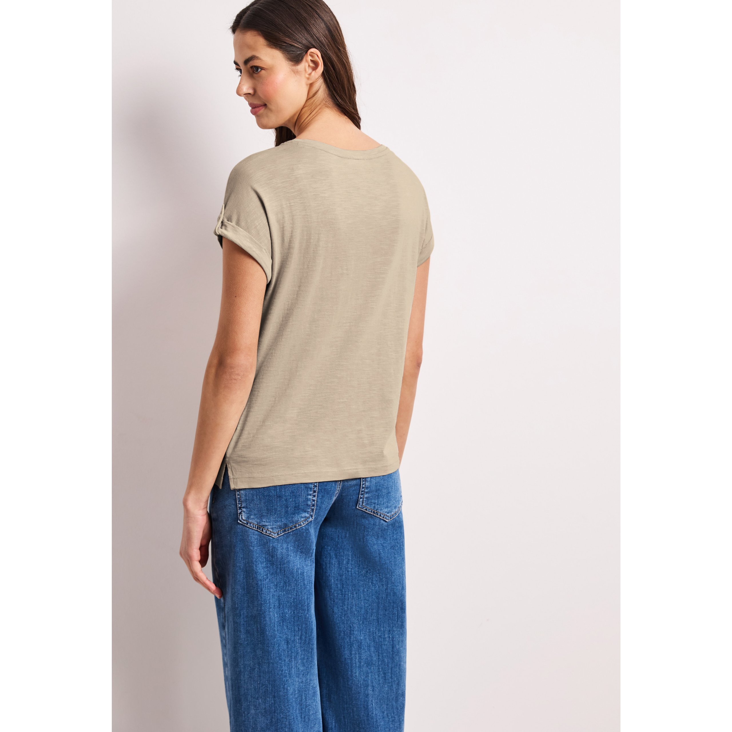 Street One top with round neck & button detail - Image 3