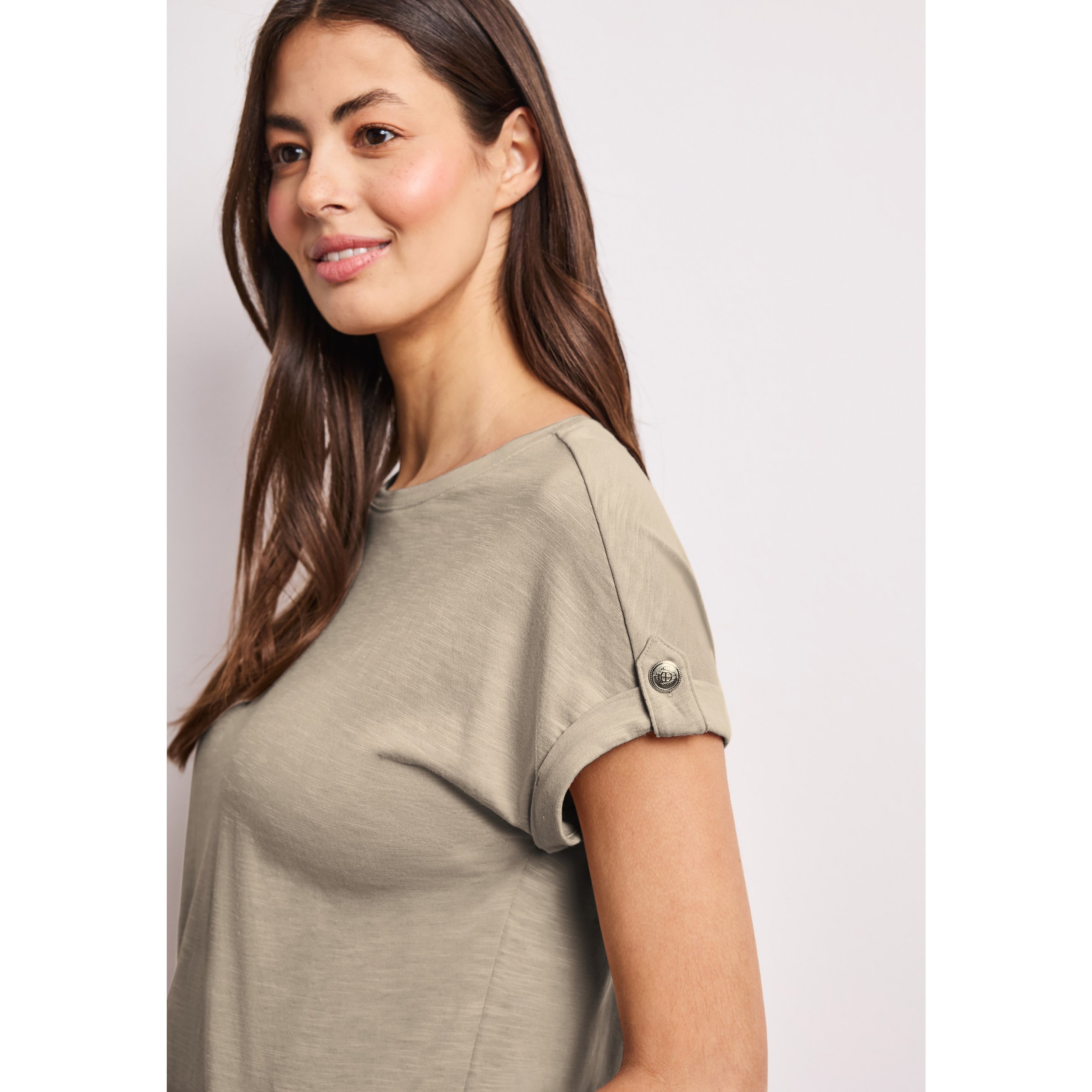 Street One top with round neck & button detail - Image 6