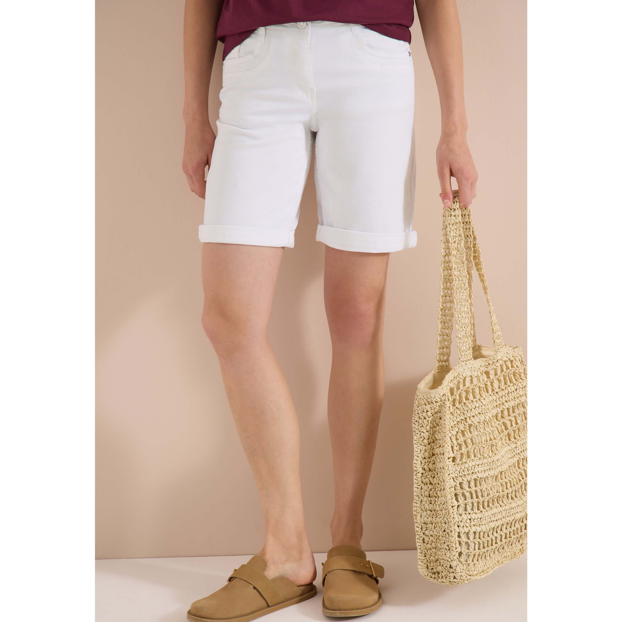 Cecil cotton blend white shorts - Image 2