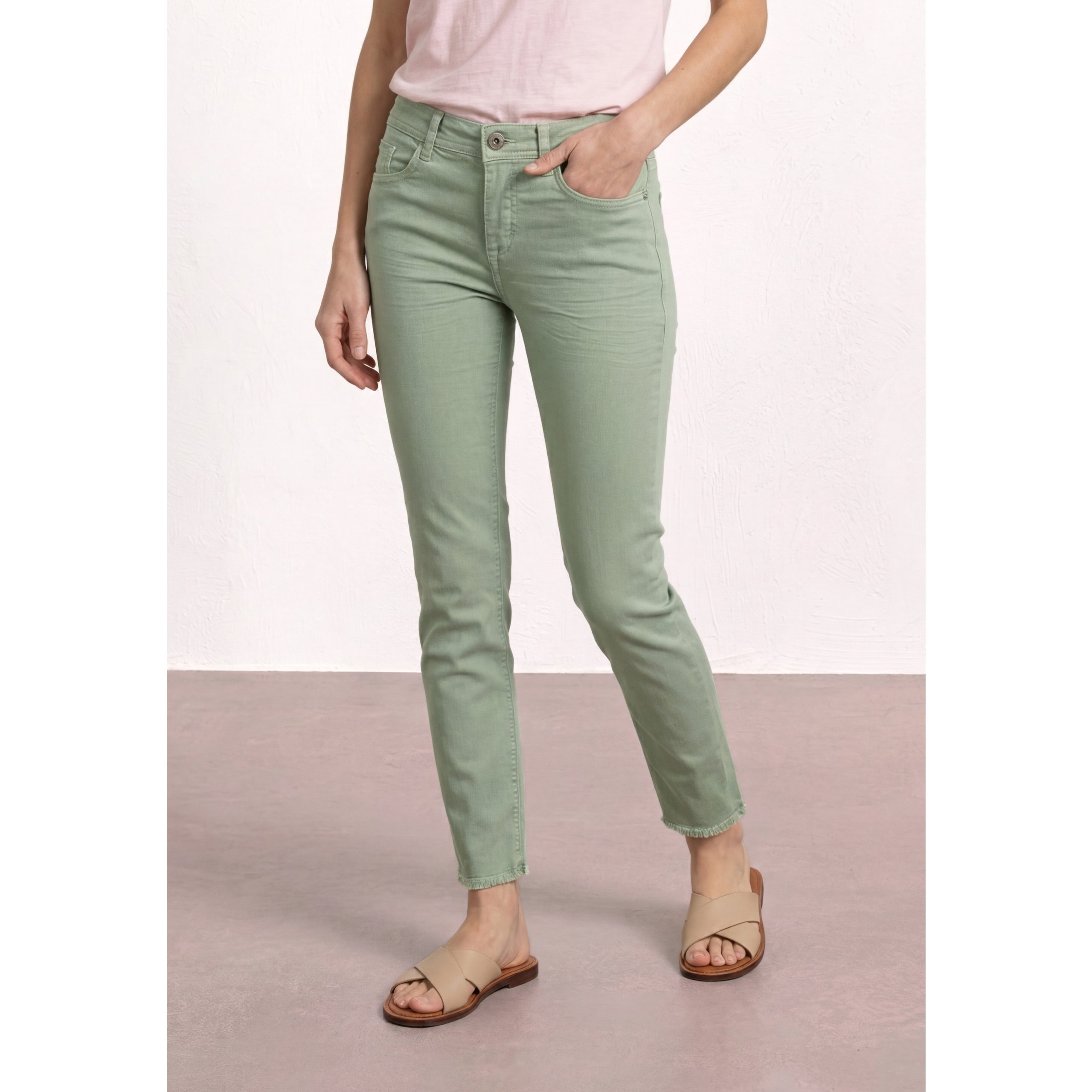 Street One Mint Green 28″ Jeans With Open Hem