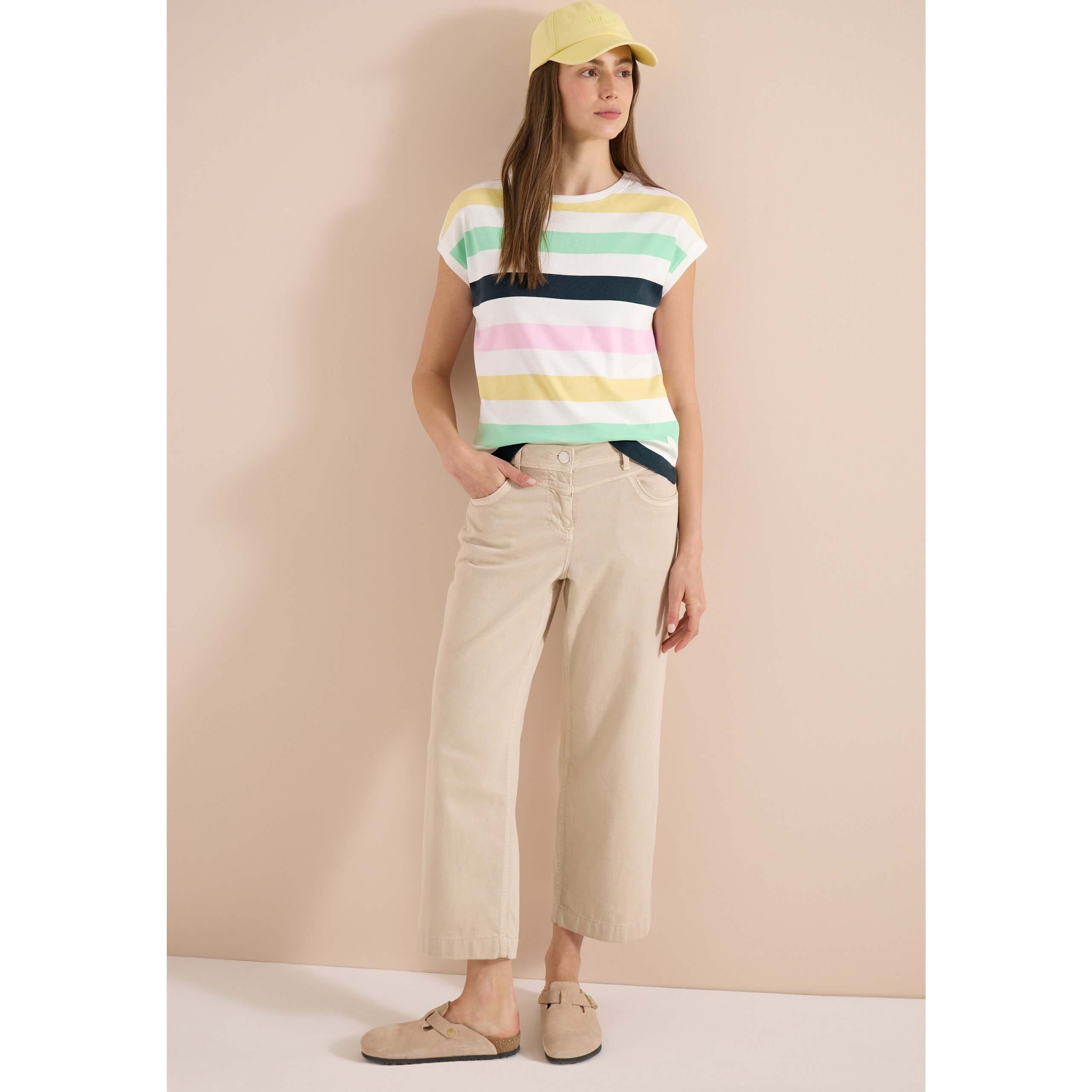 Cecil vanilla white stripe t-shirt - Image 2