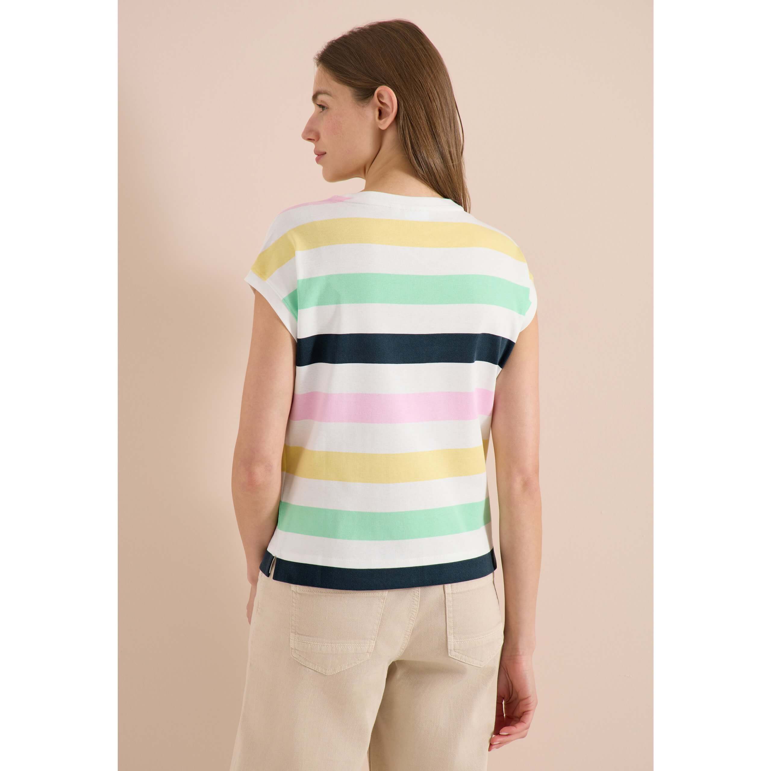 Cecil vanilla white stripe t-shirt - Image 3