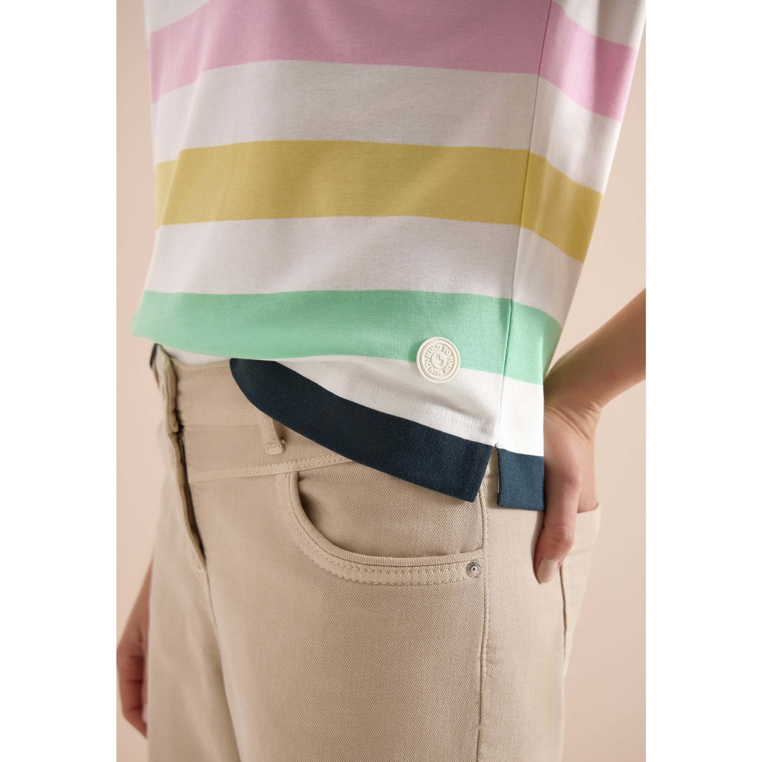 Cecil vanilla white stripe t-shirt - Image 6