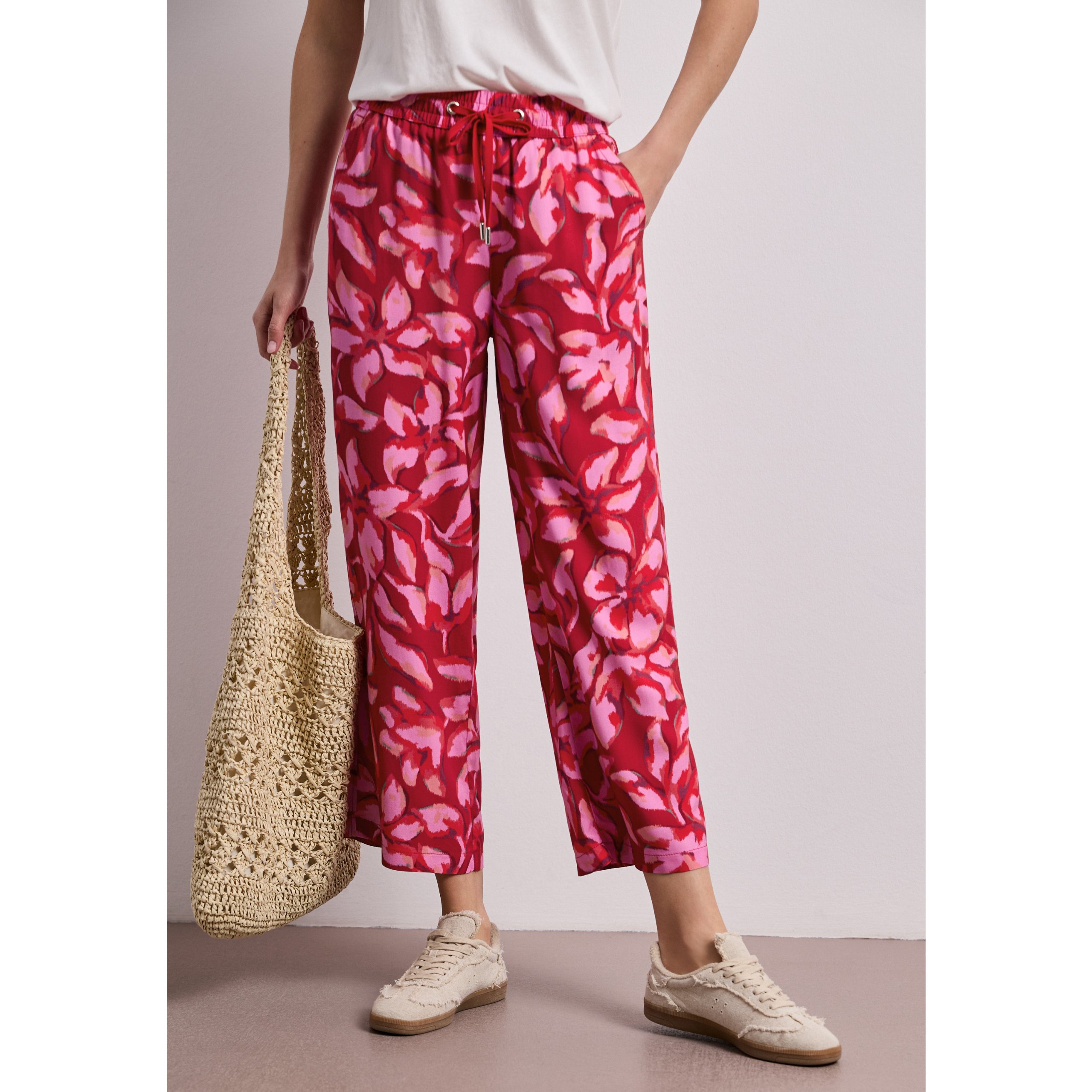 Street One Salsa Red Print Trousers