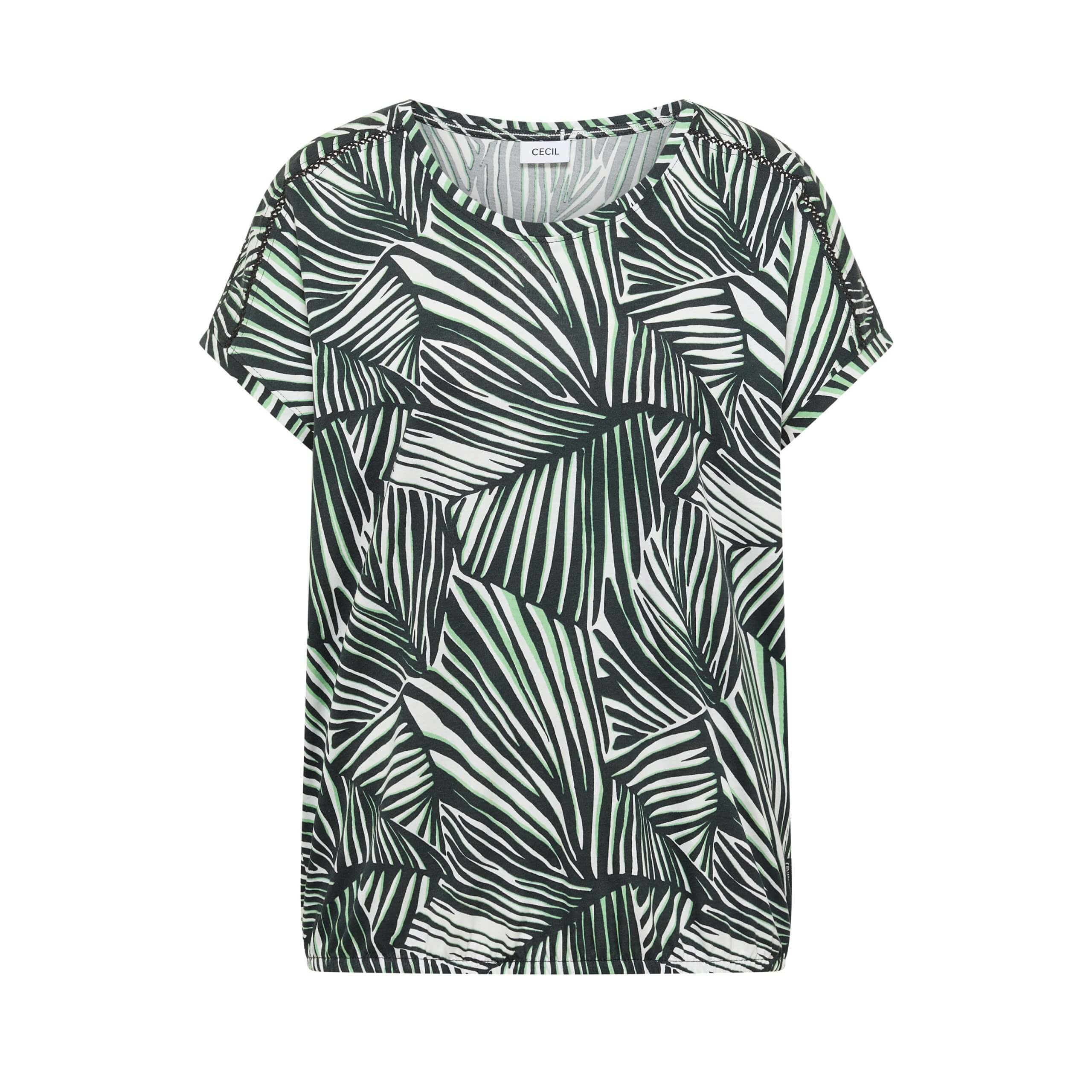 Cecil t-shirt with v-neck and lace detail - Image 4