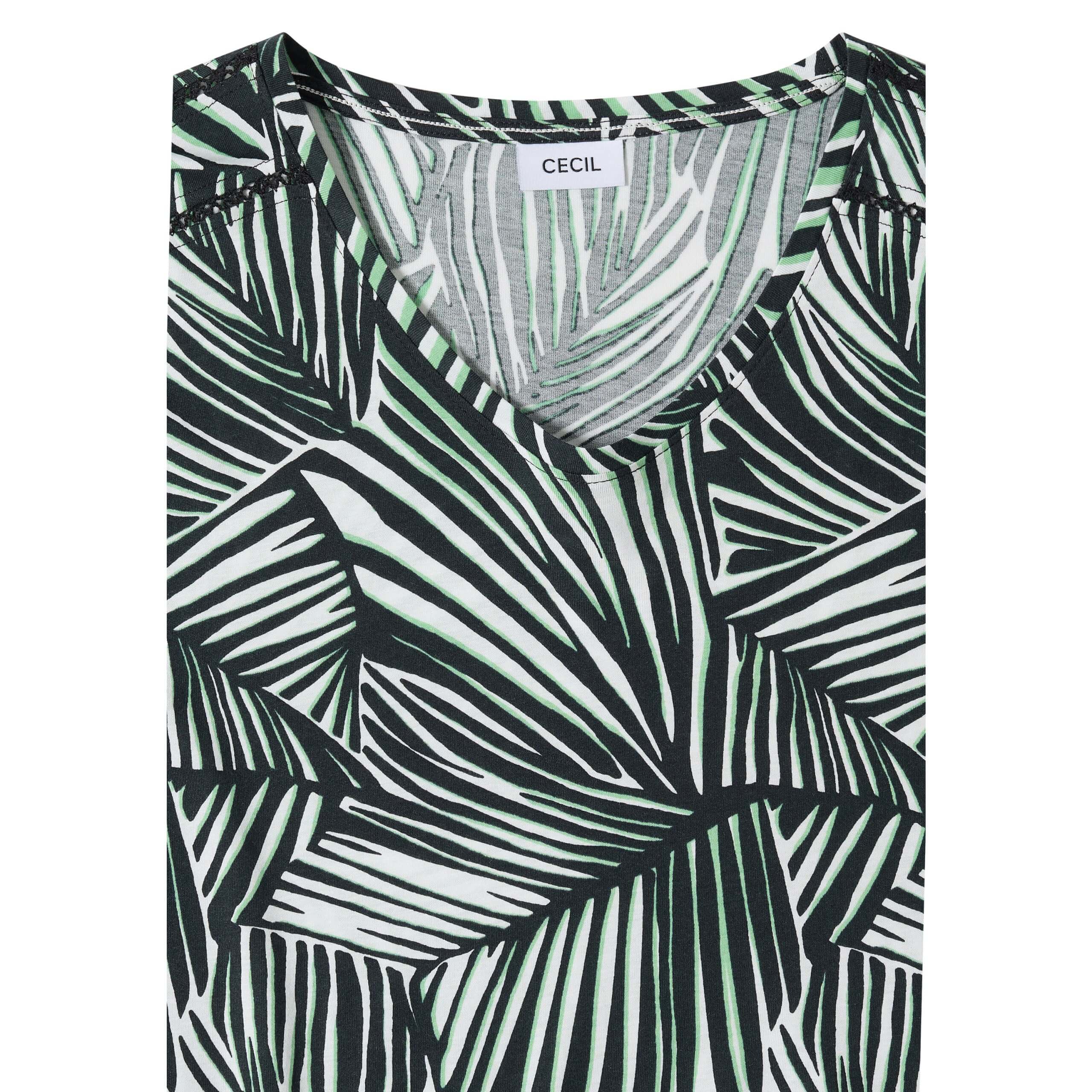 Cecil t-shirt with v-neck and lace detail - Image 5