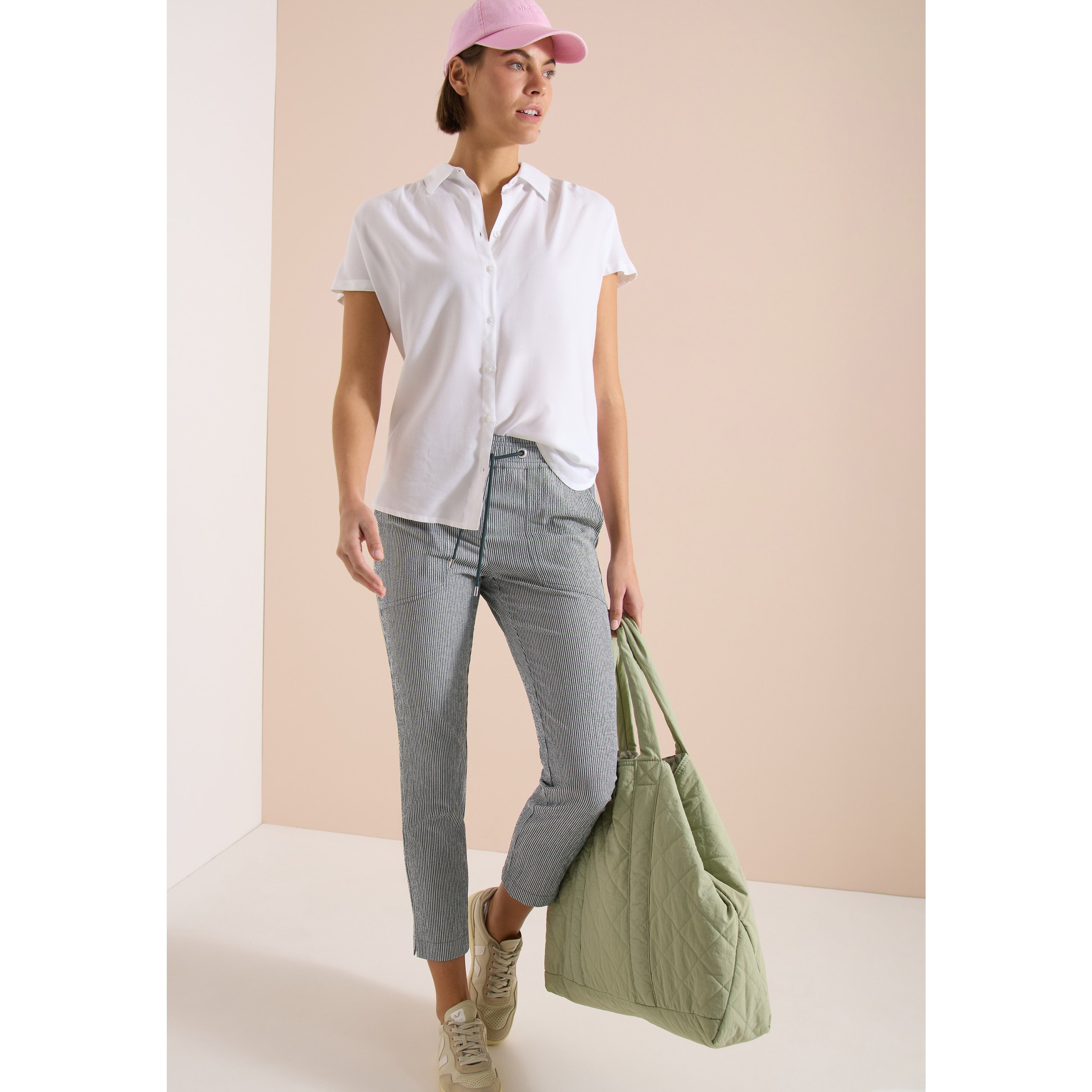 Cecil palm breeze green seersucker stripe trouser - Image 3