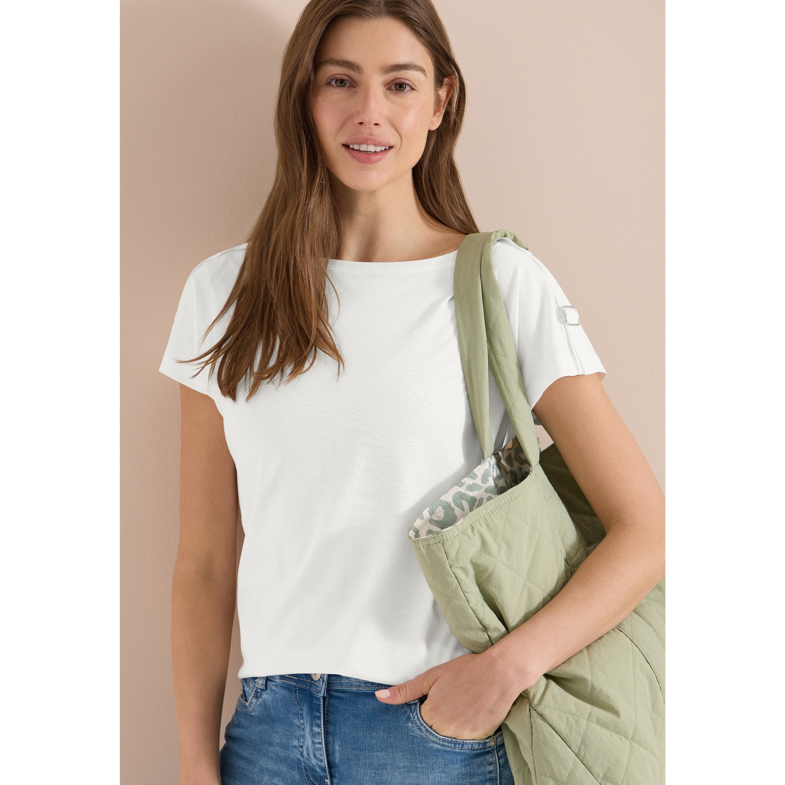 Cecil White T-shirt With Buckle Detail