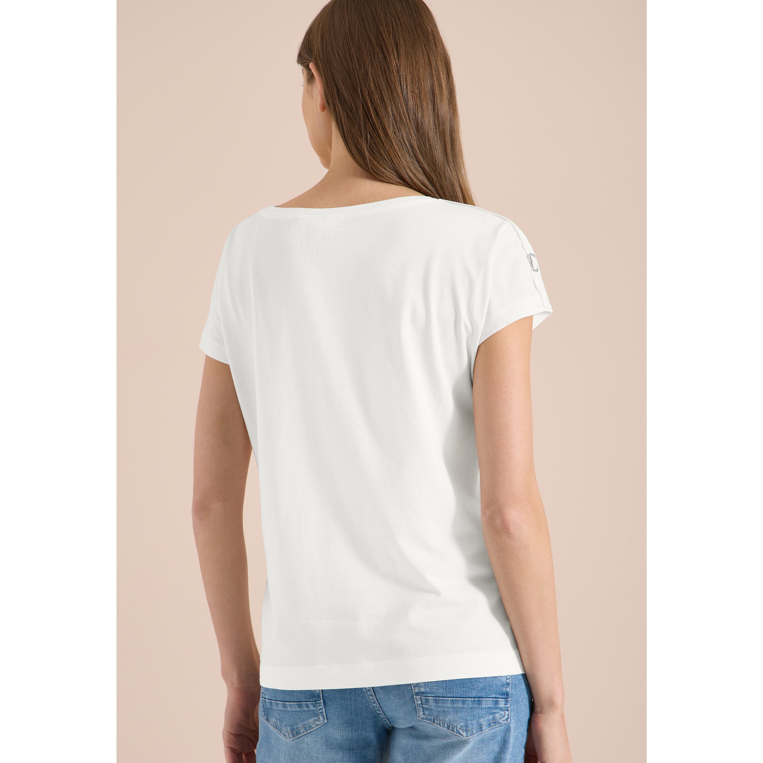Cecil white t-shirt with buckle detail - Image 2