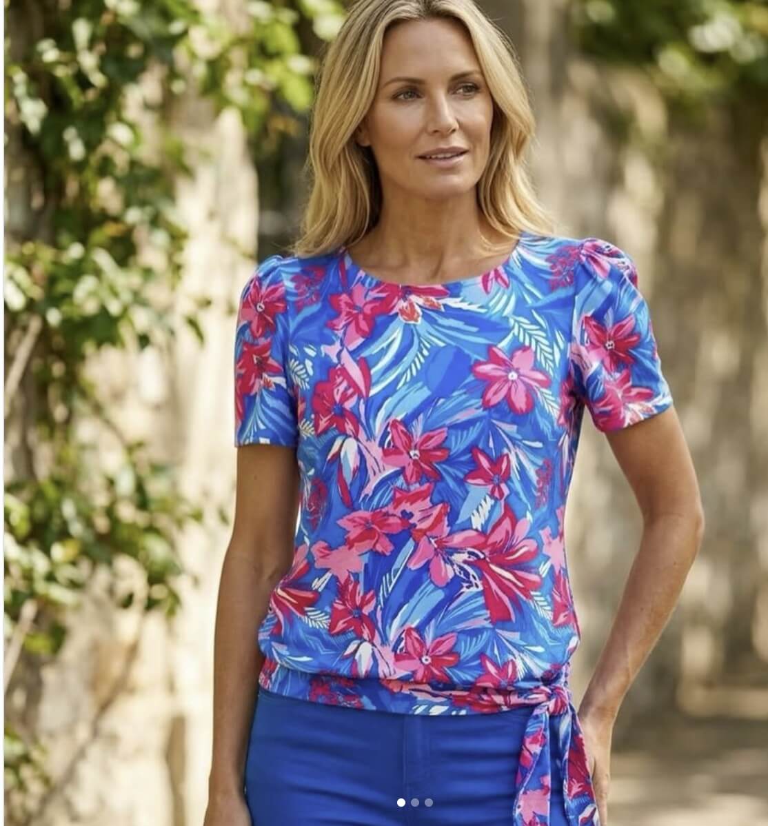 Yew Royal & Pink Top