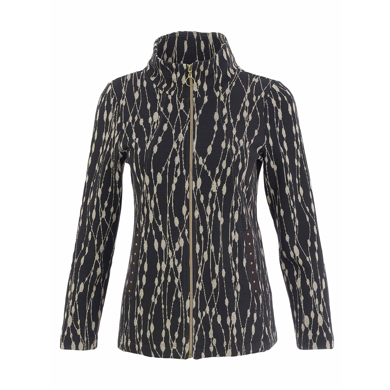 Dolcezza Black & Tan Zip Jacket