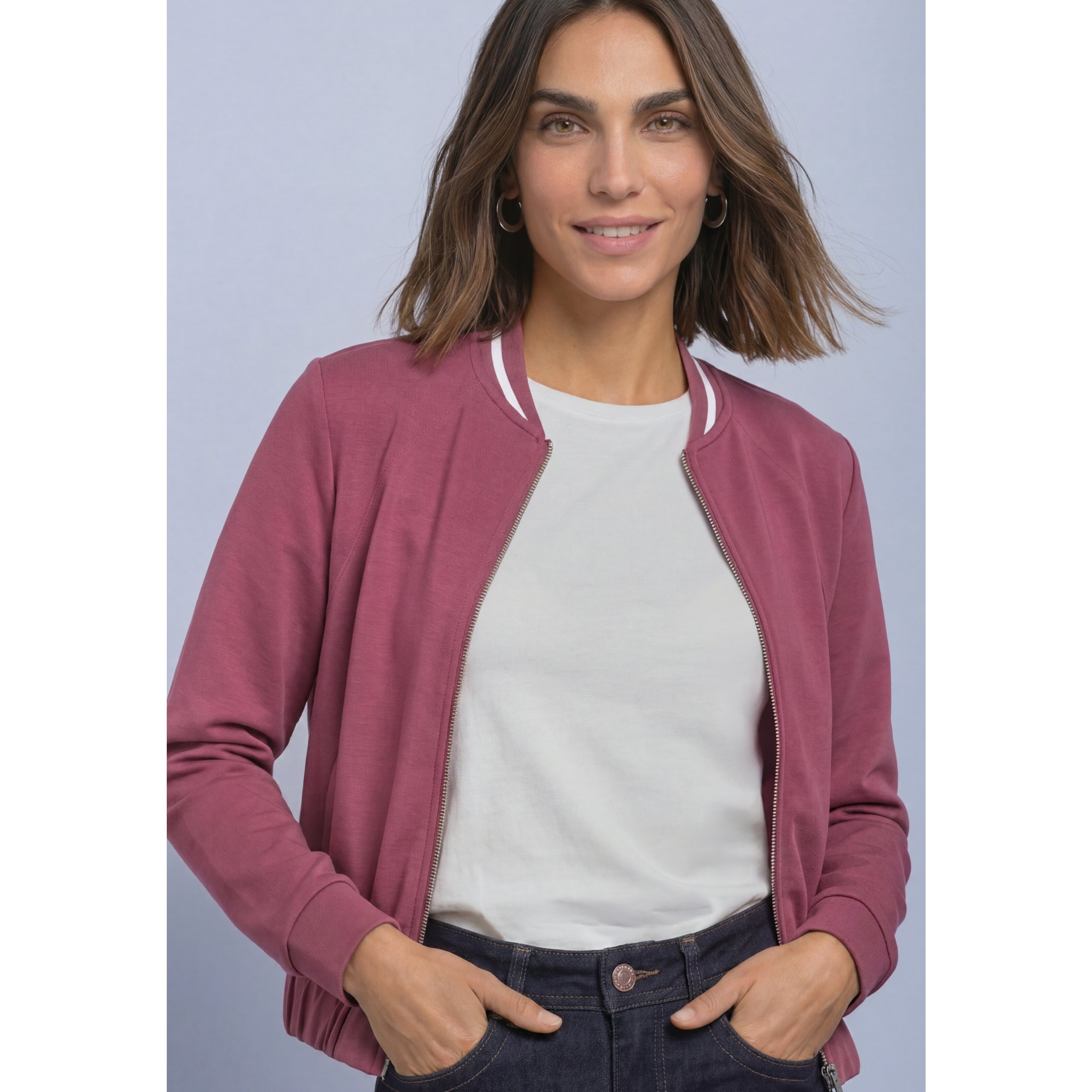 StreetOne Dark Blush Silk Look Jacket