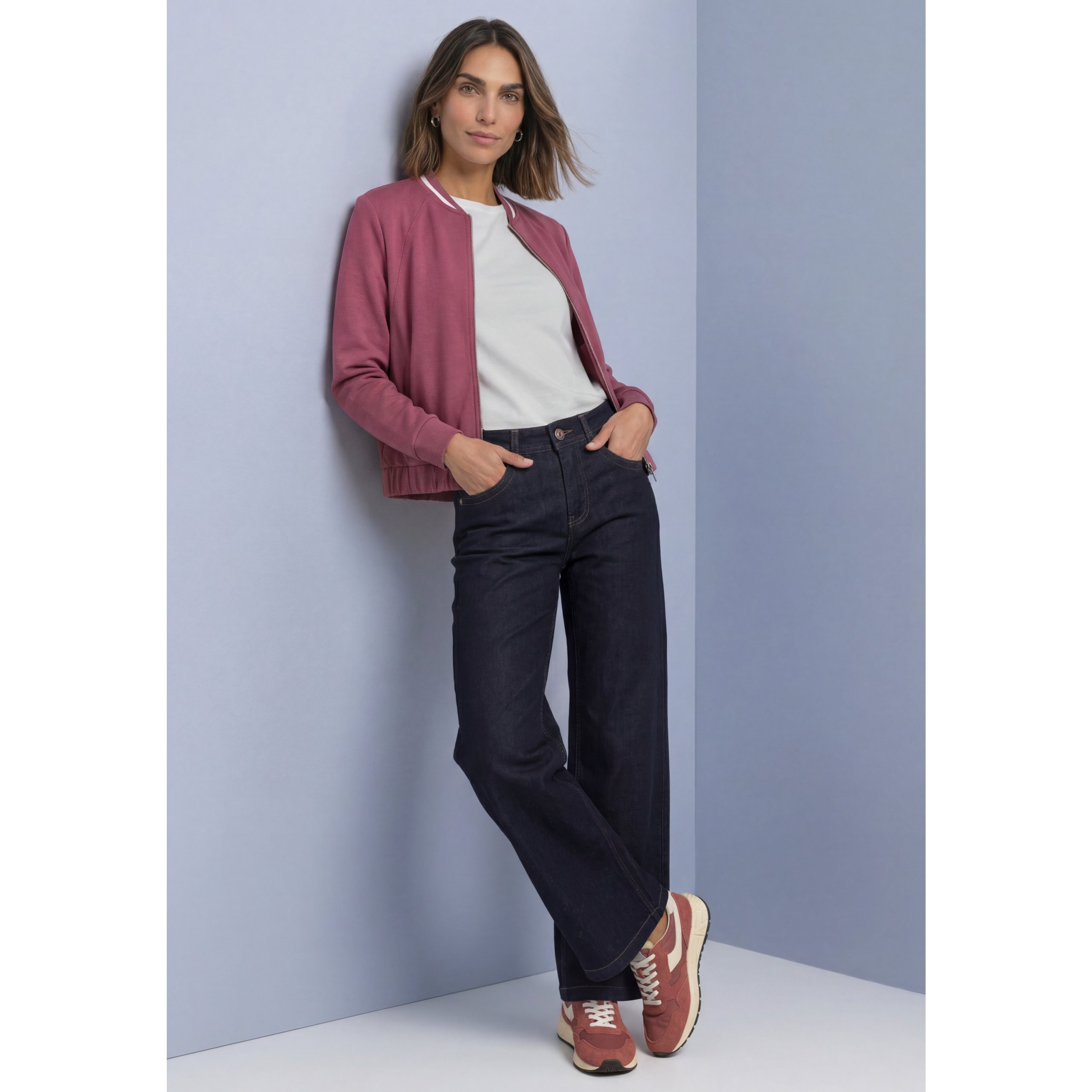 StreetOne dark blush silk look jacket - Image 3