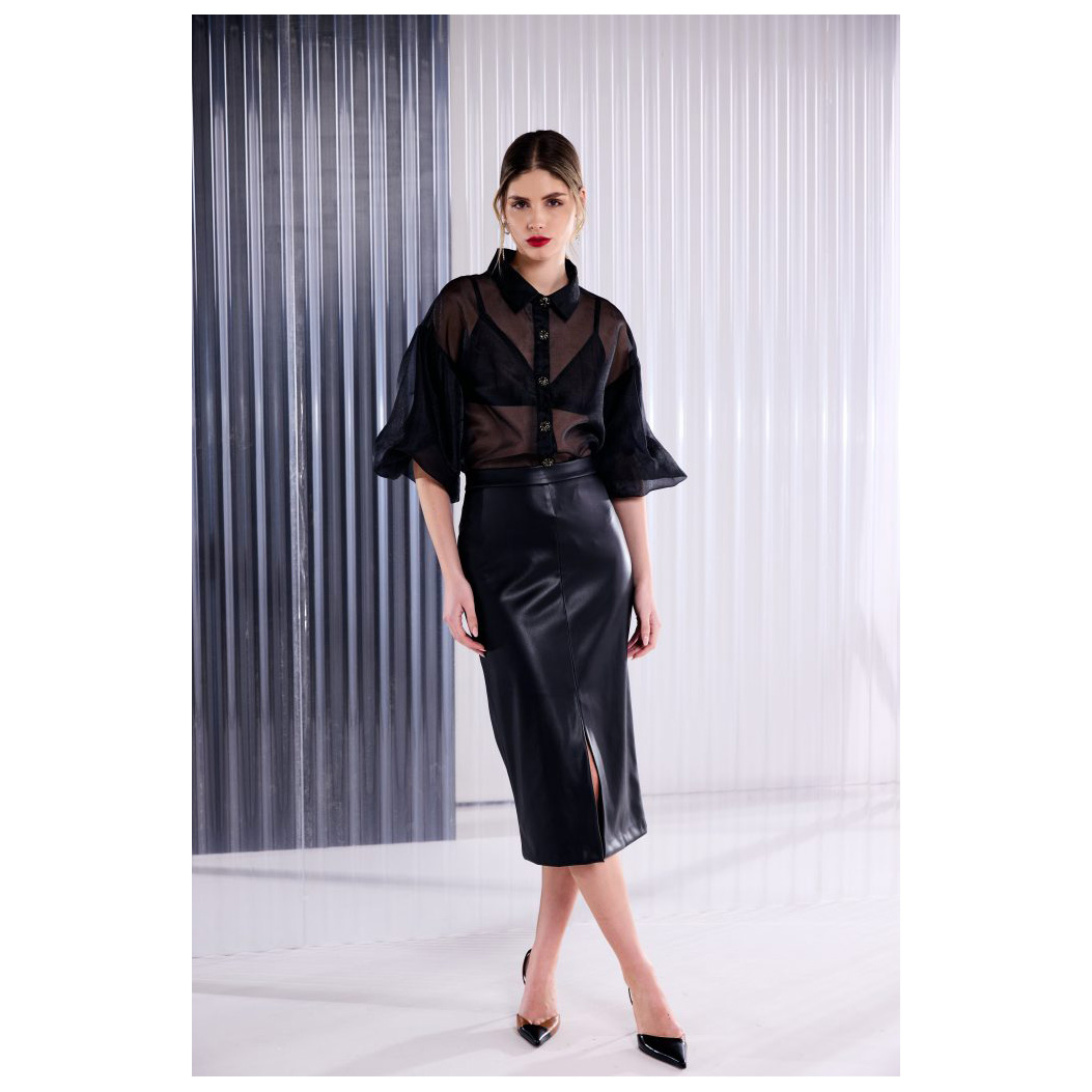 Kate Cooper Black Leather Skirt