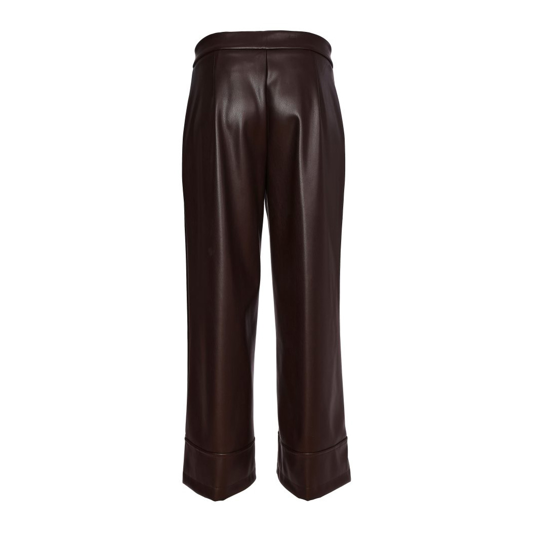 Naya Choko Wide Leg Leatherette Trouser With Hem Panel - Image 5