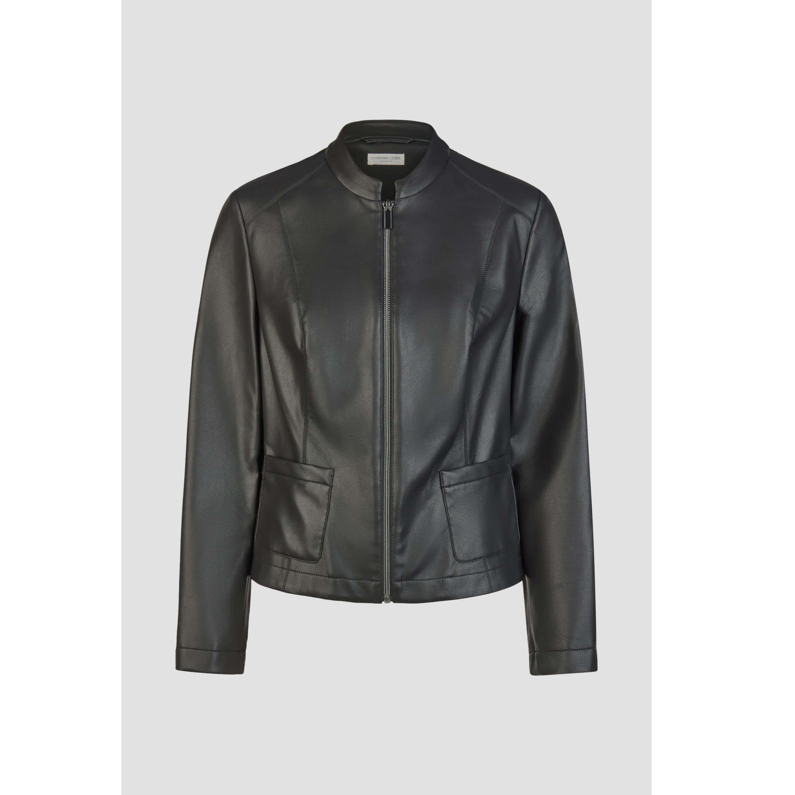 Lebek Black Faux Leather Jacket