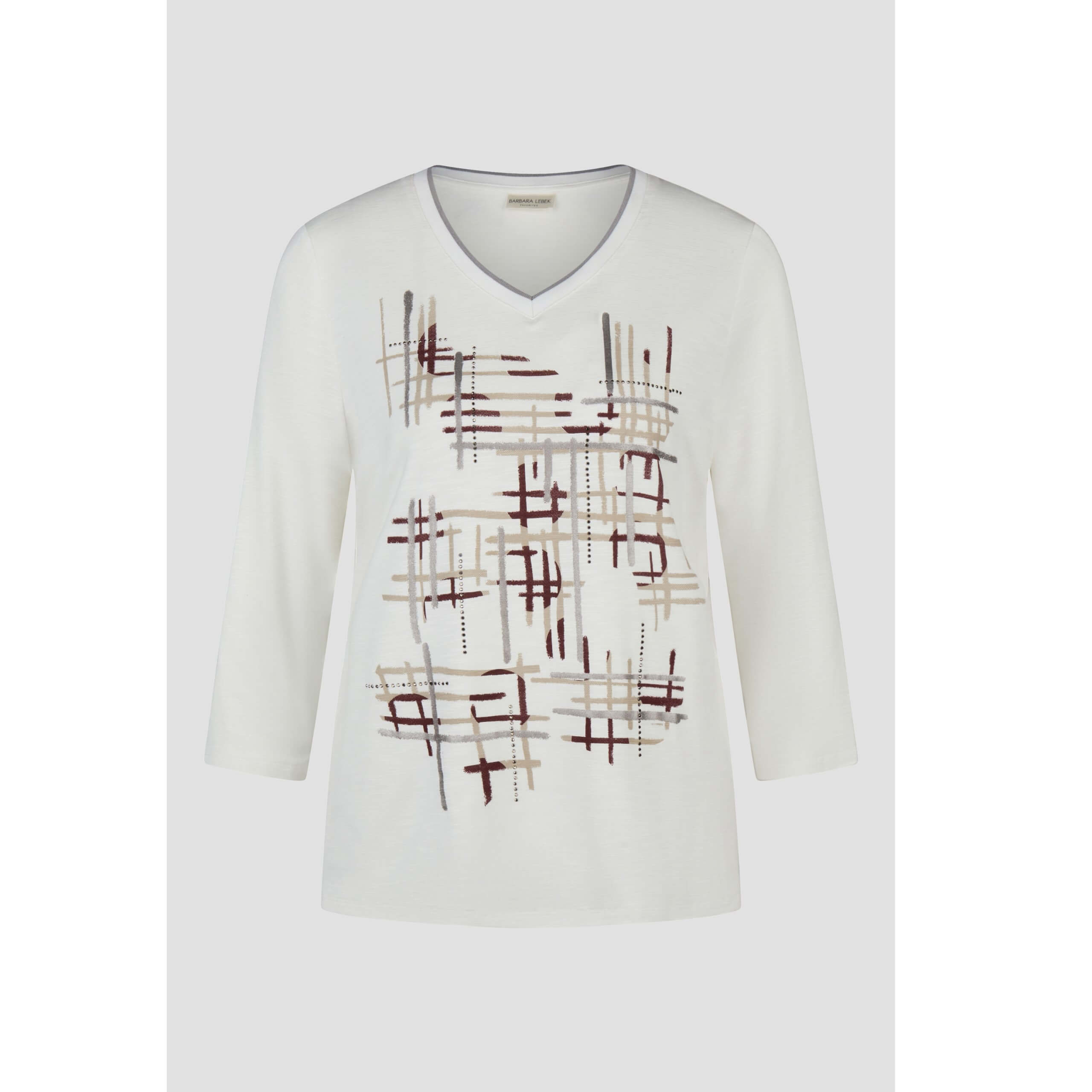 Lebek Offwhite Print Top