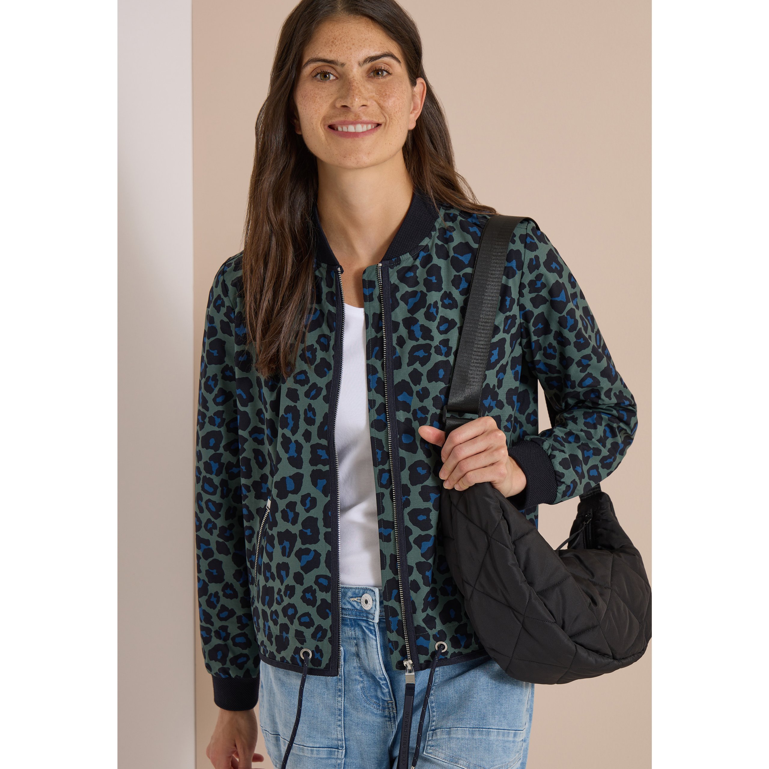 Cecil olive blouson with leopard pattern - Image 7
