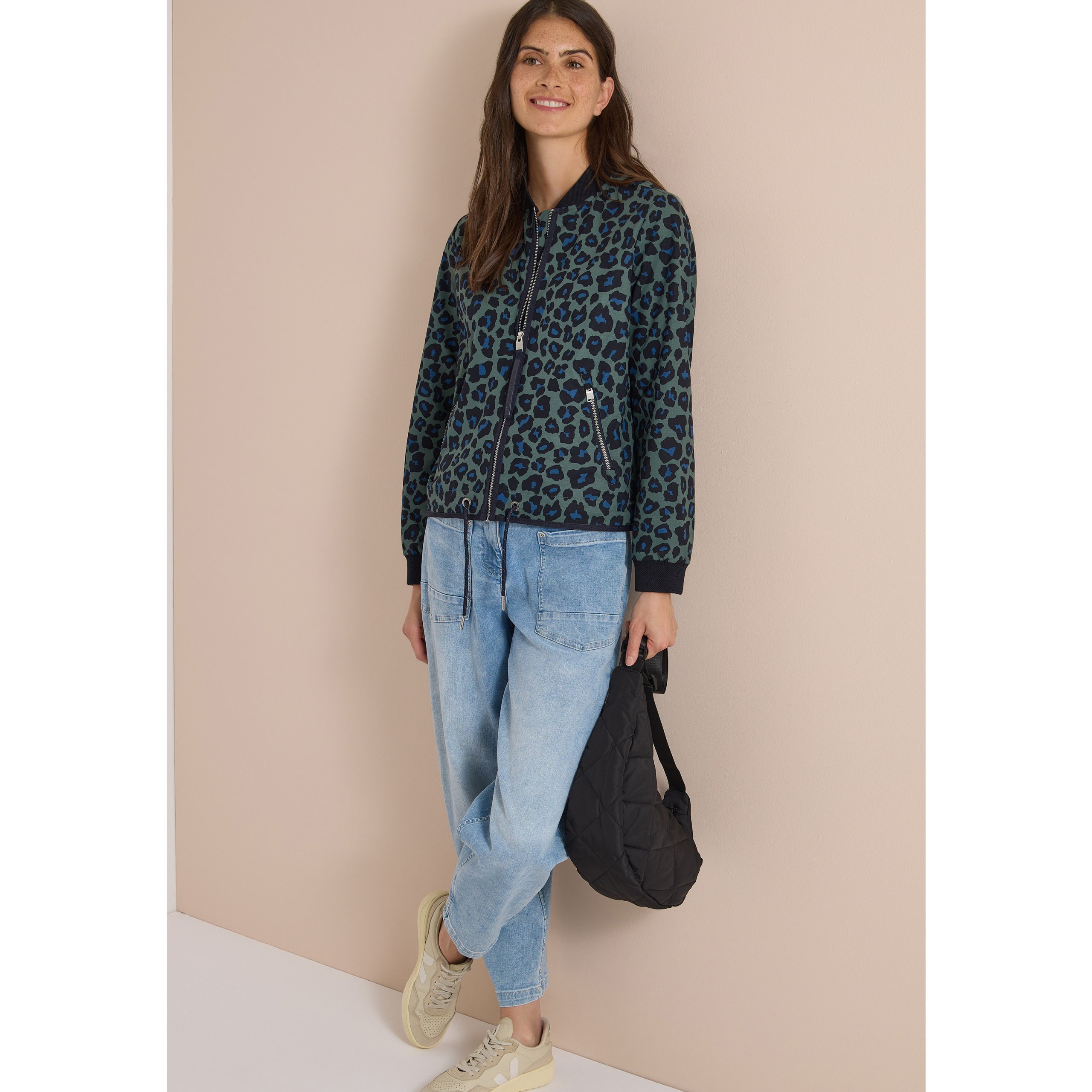 Cecil olive blouson with leopard pattern - Image 3