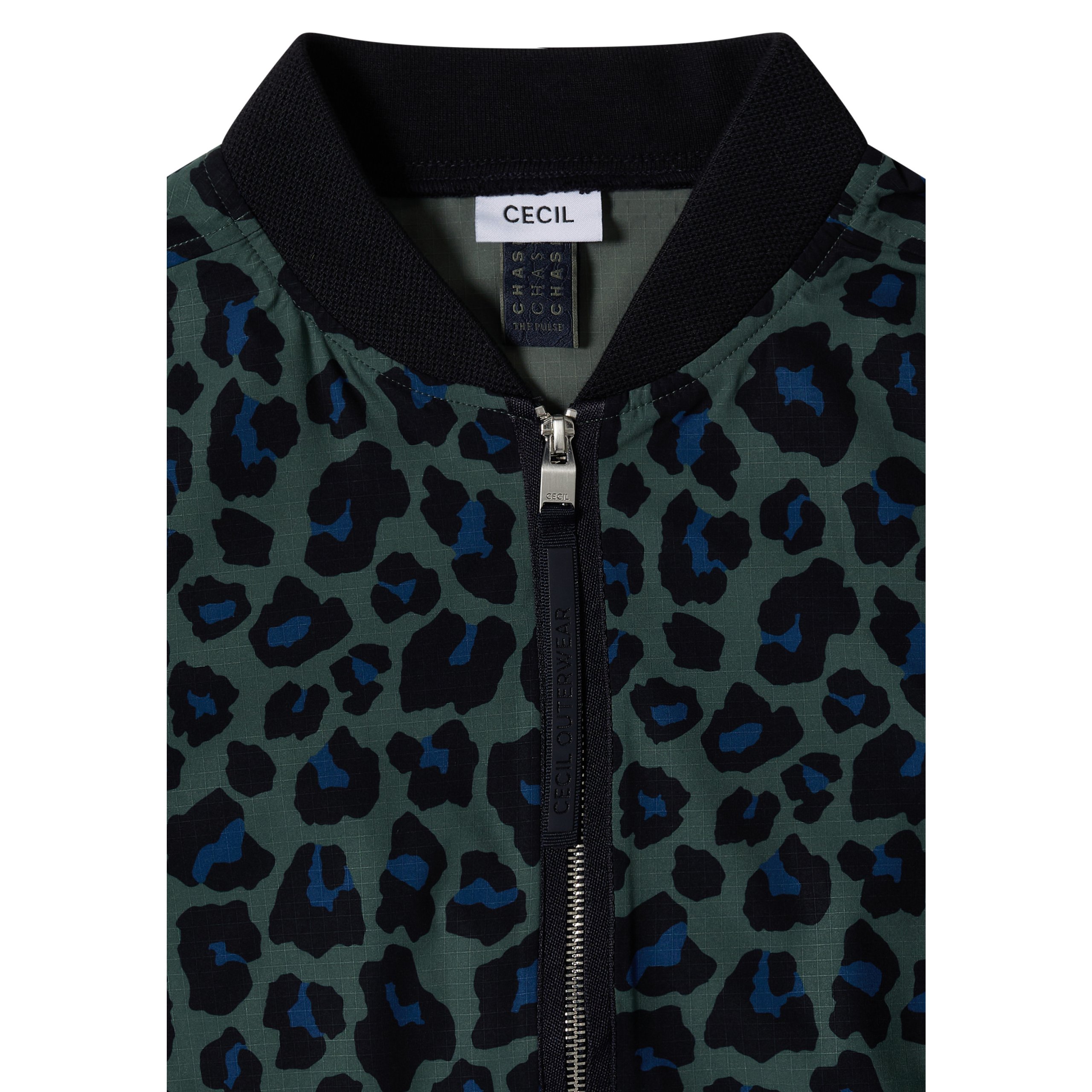 Cecil olive blouson with leopard pattern - Image 5