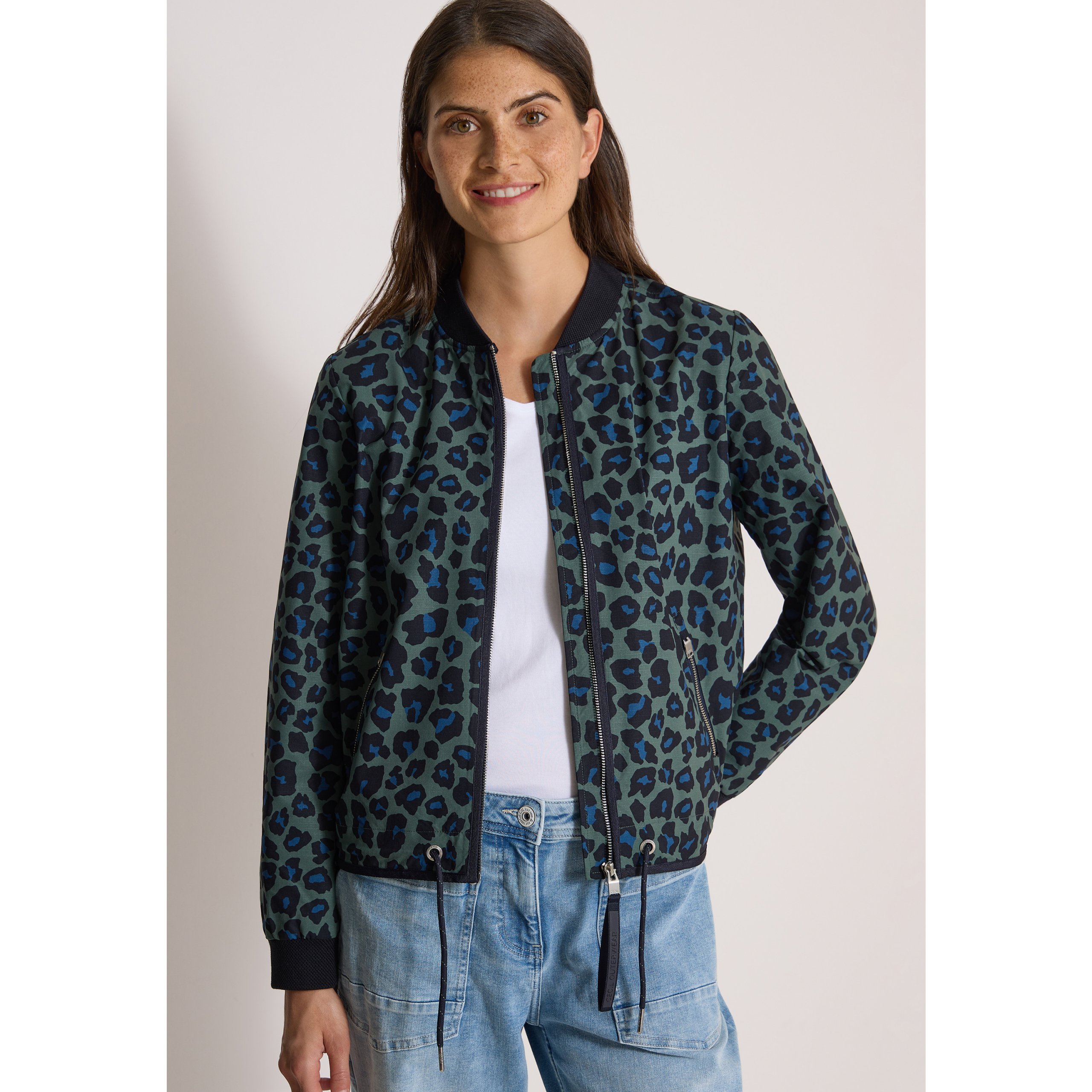 Cecil Olive Blouson With Leopard Pattern
