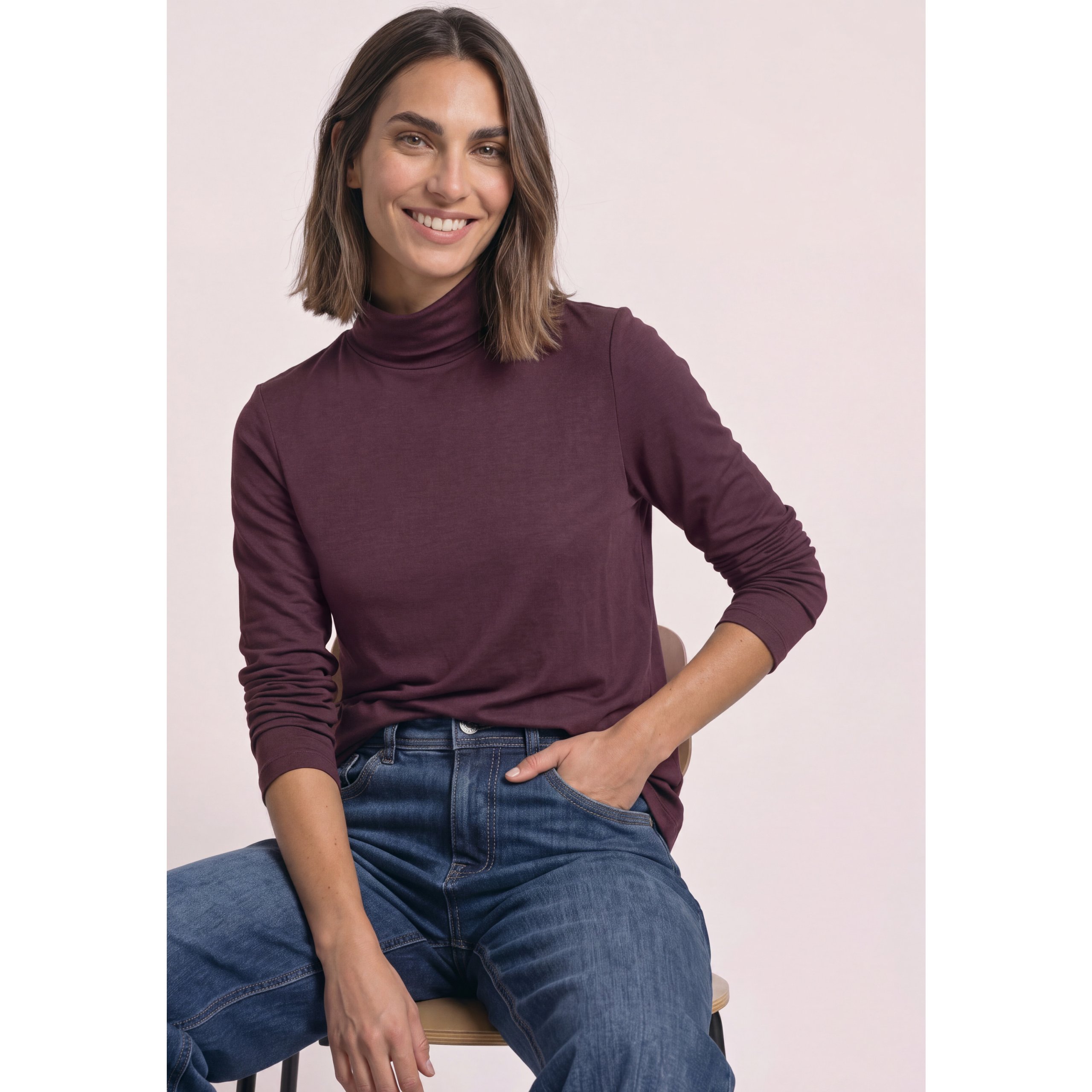Street One Wine Roll Neck Jumper