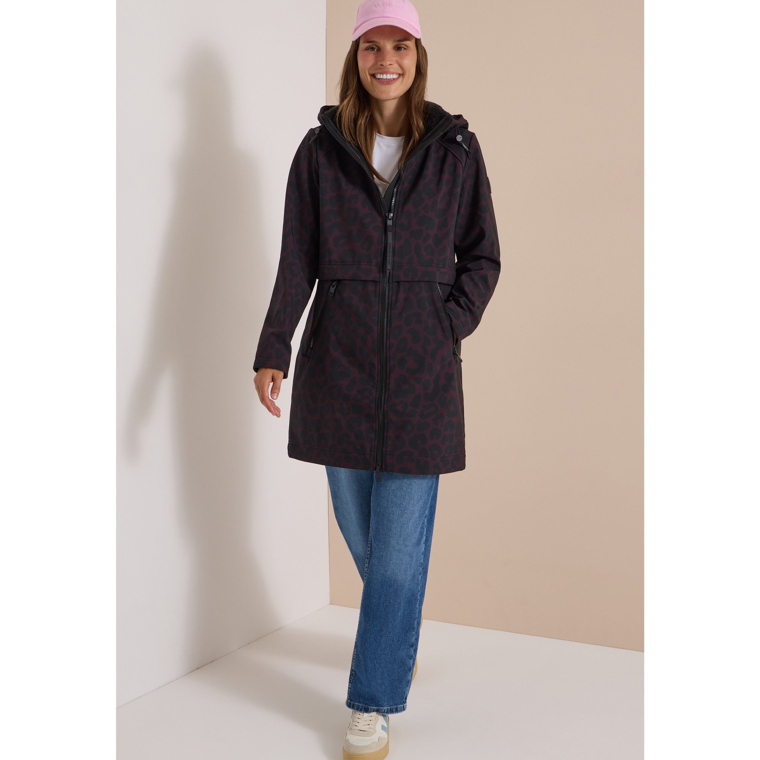 Cecil Softshell Berry Print Coat