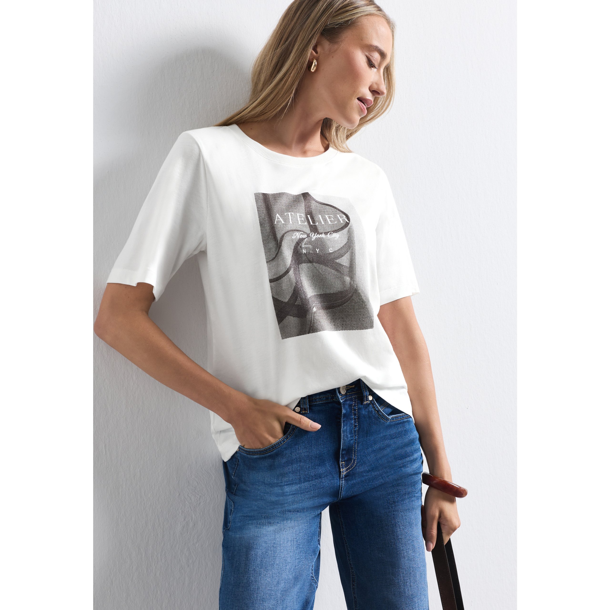 Street One Off White Print Top