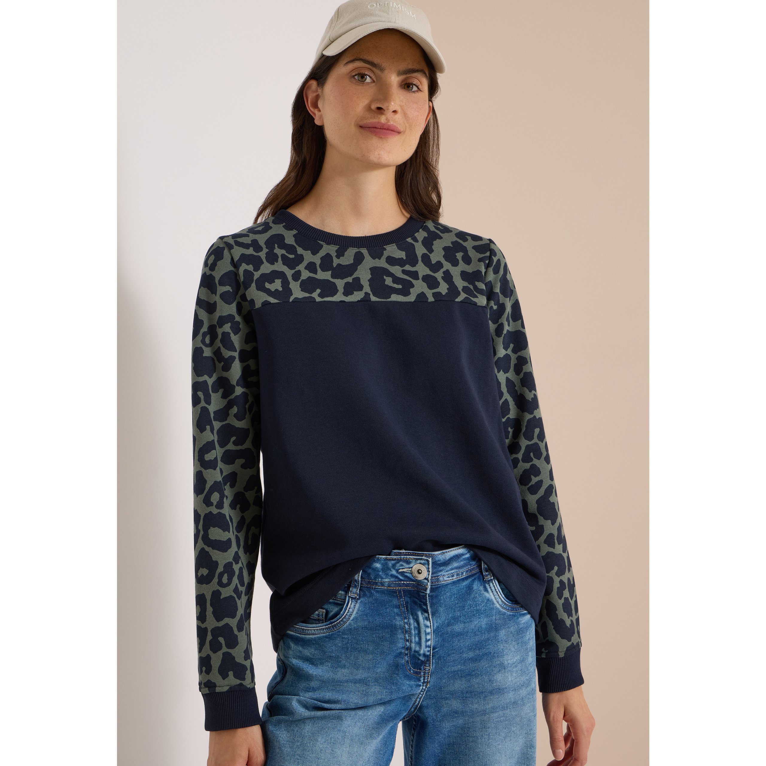 Cecil Olive Colourblock Sweatshirt