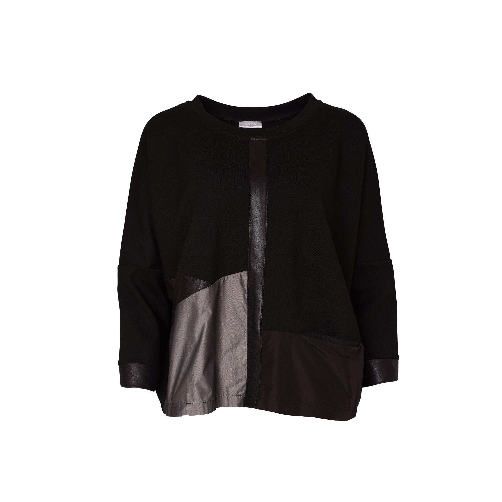 Naya Round Neck Top With Contrast Sections - Image 5