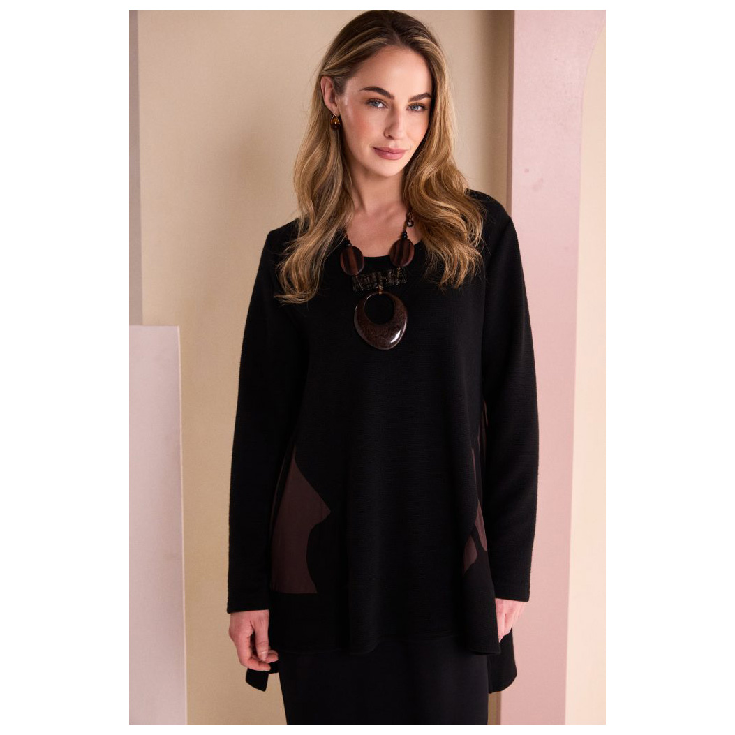 Naya V Neck Top With Print Sections