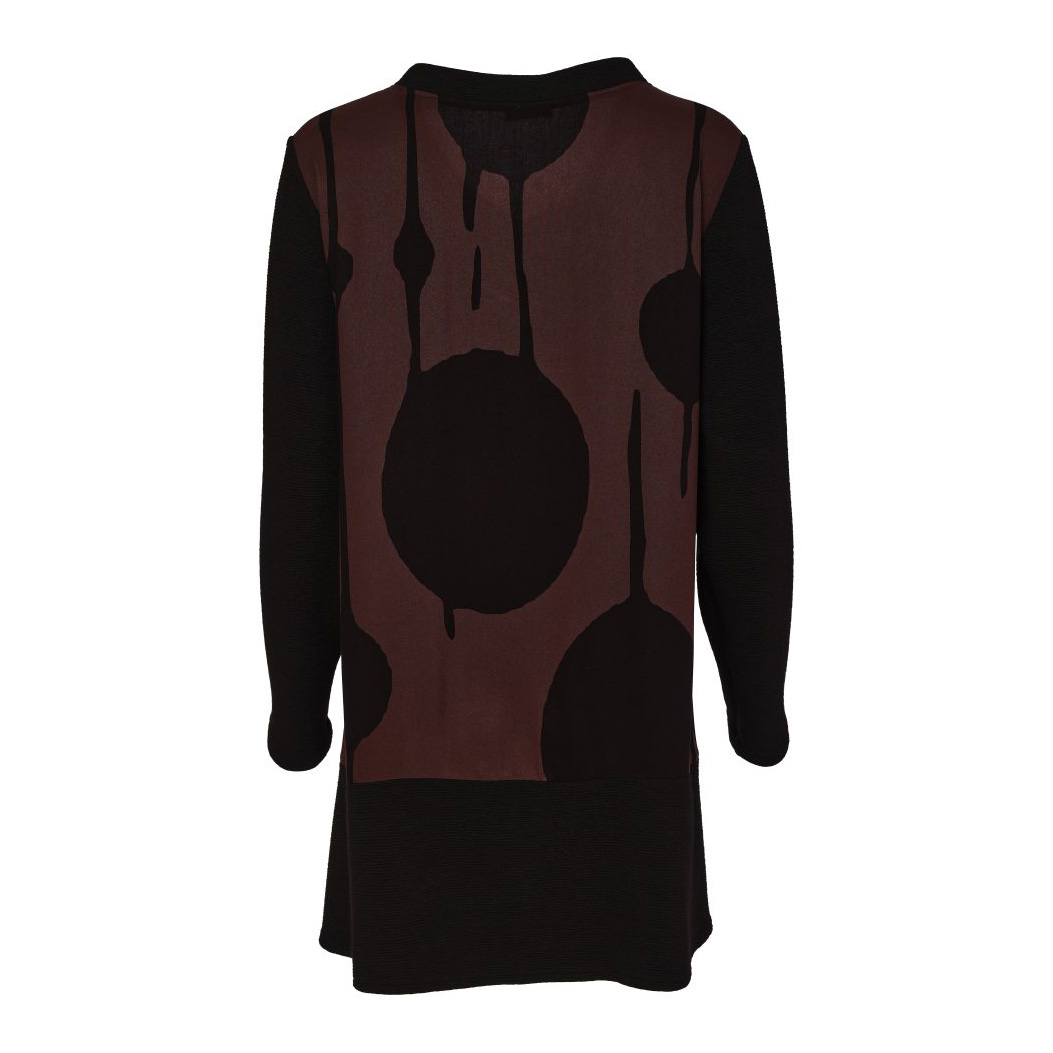 Naya V Neck Top With Print Sections - Image 3