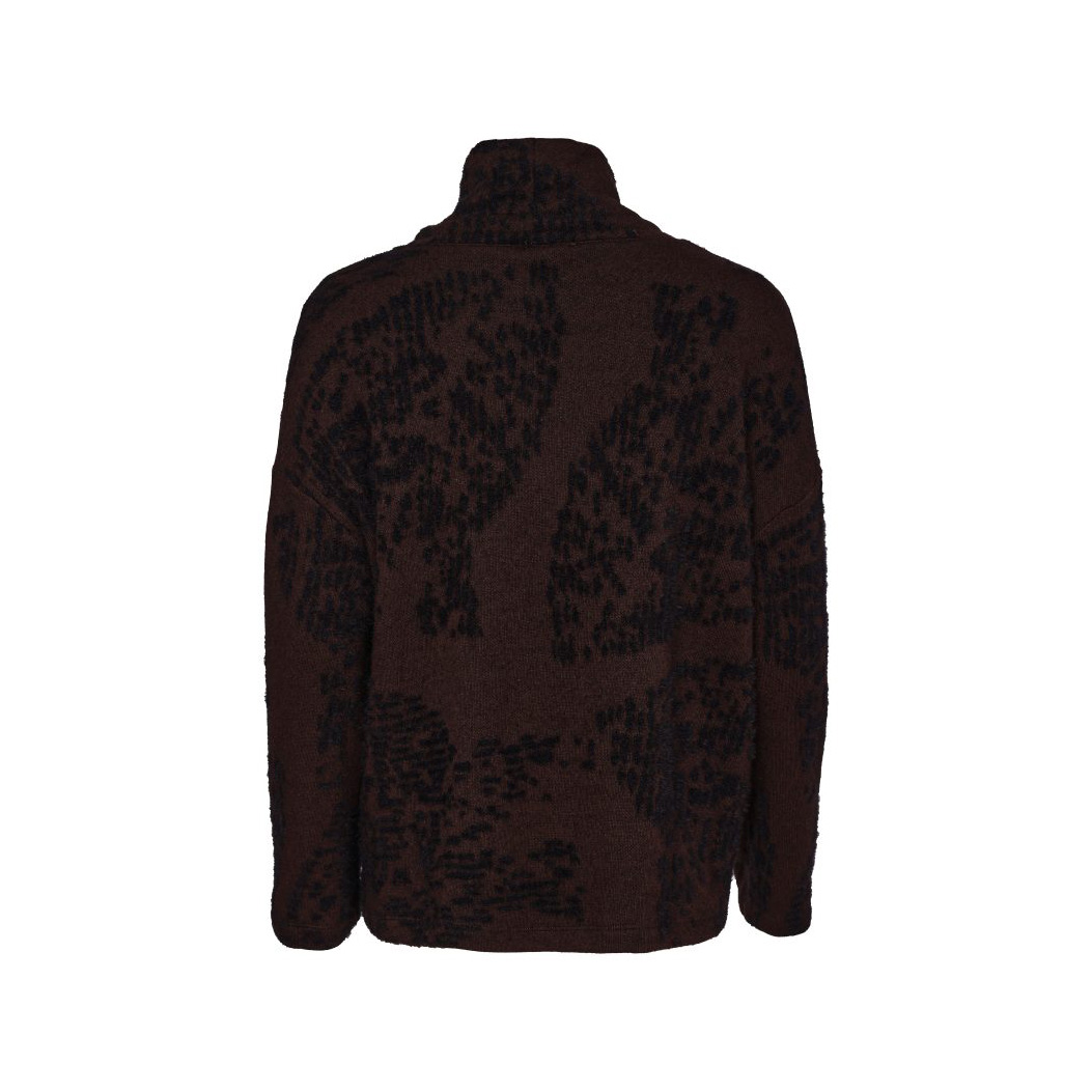 Naya Flocked Placement Print High Neck Knit Top - Image 4