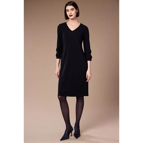 Peruzzi Black Frill Sleeve Dress - Image 2