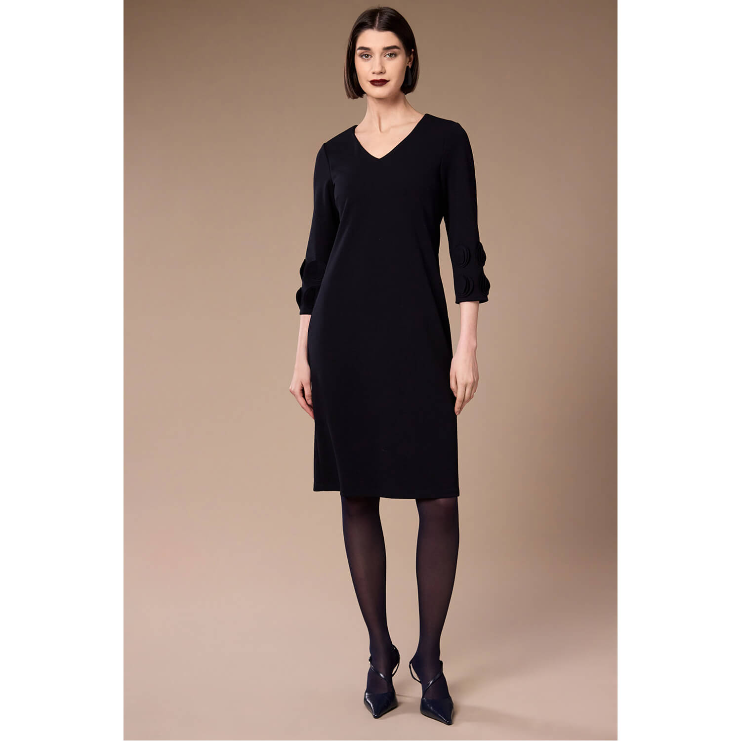 Peruzzi Black Frill Sleeve Dress