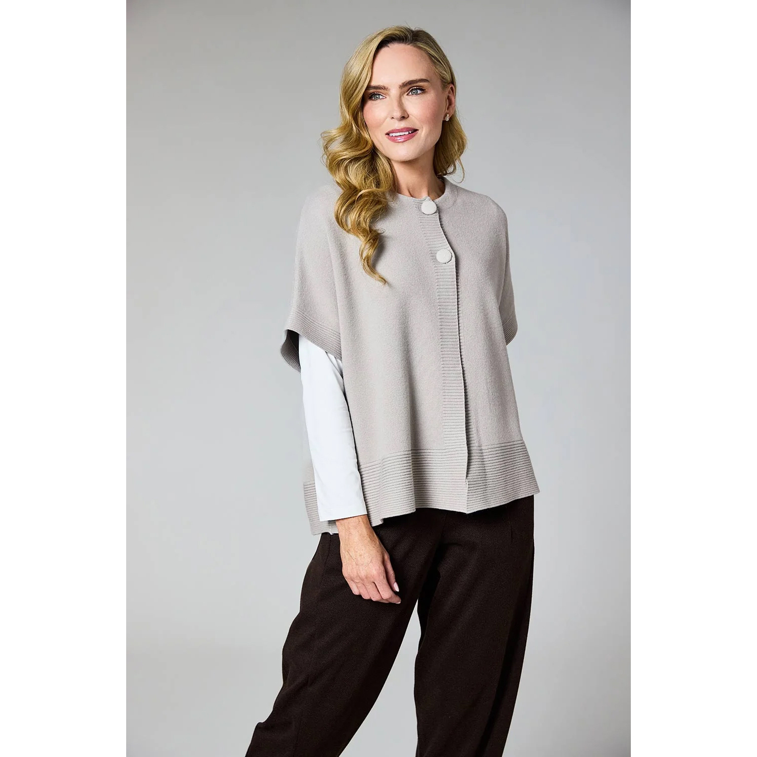 Deck Taupe Sleeveless Cardi