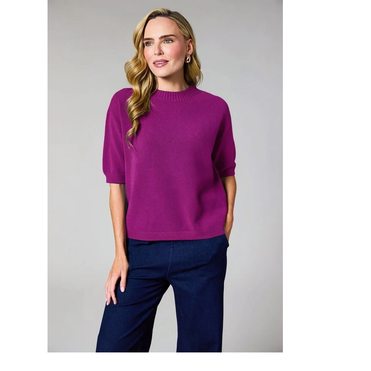 Deck Magenta Short Sleeve Knit