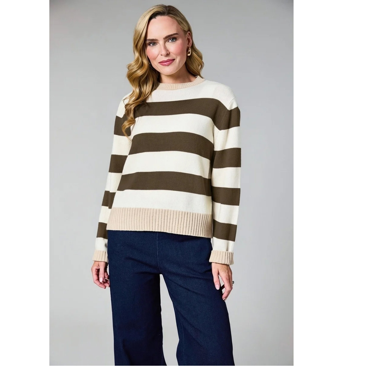 Deck Choc Stripped Knit