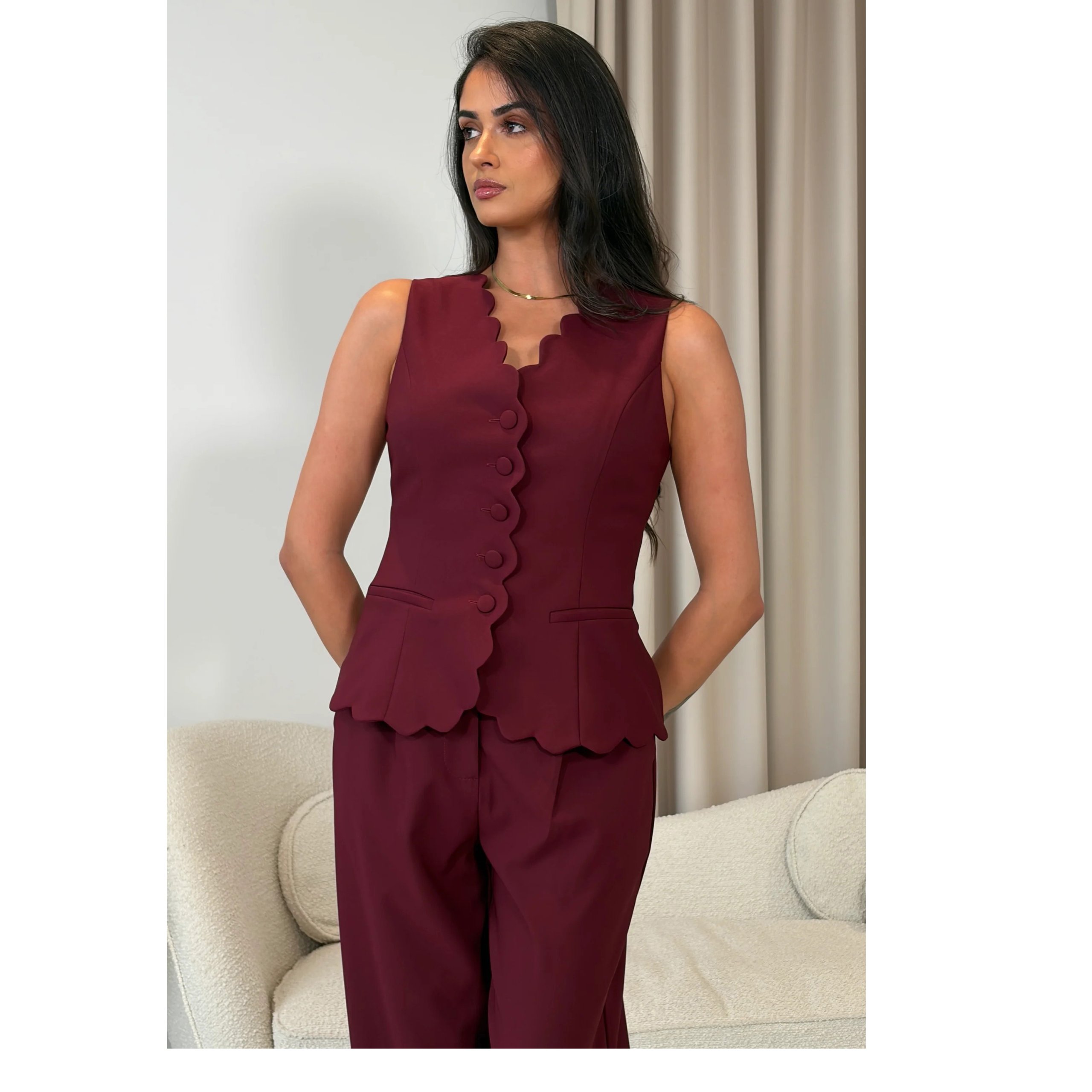 Girl In Mind Ophelia Wine Waistcoat