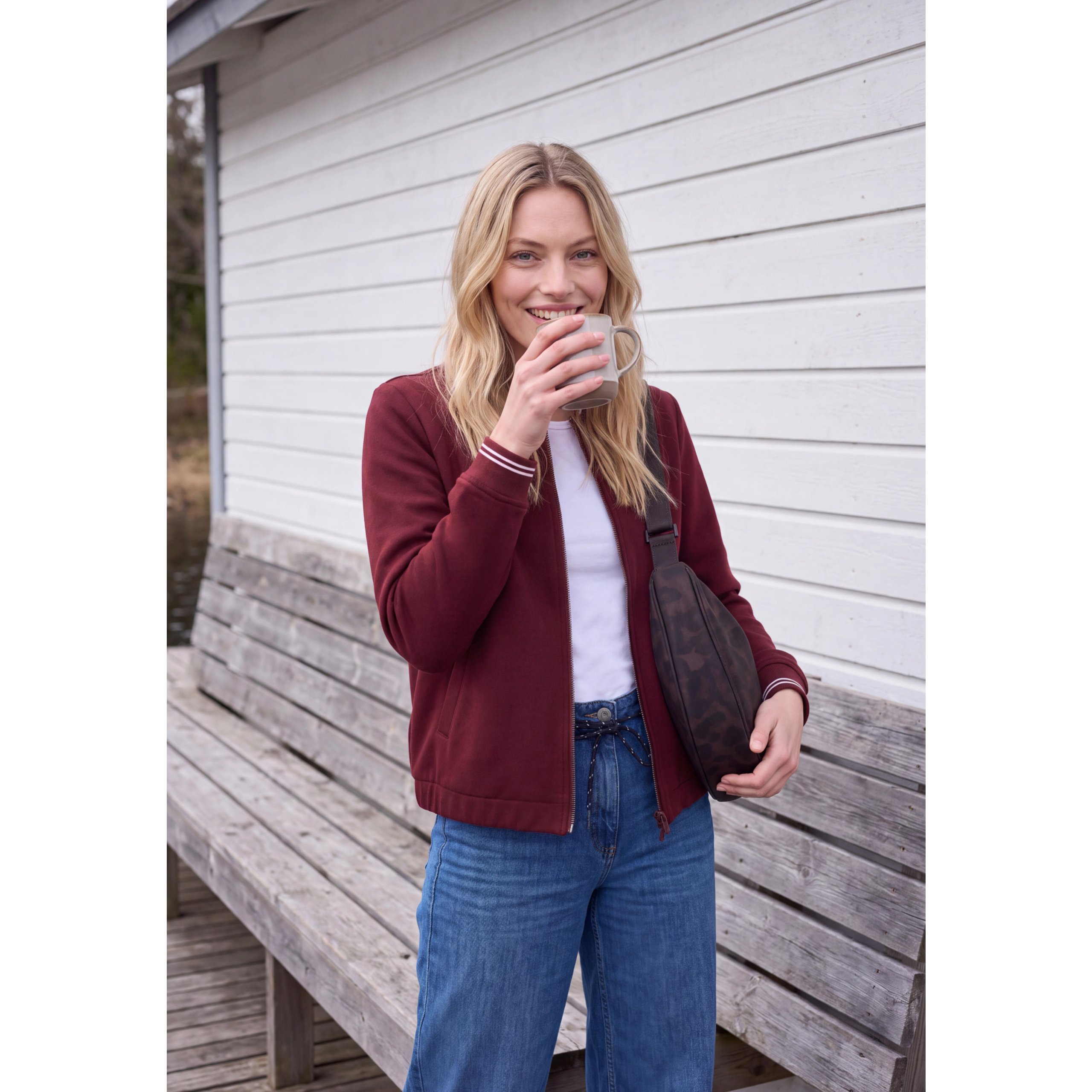 Cecil Scuba Wine Blouson