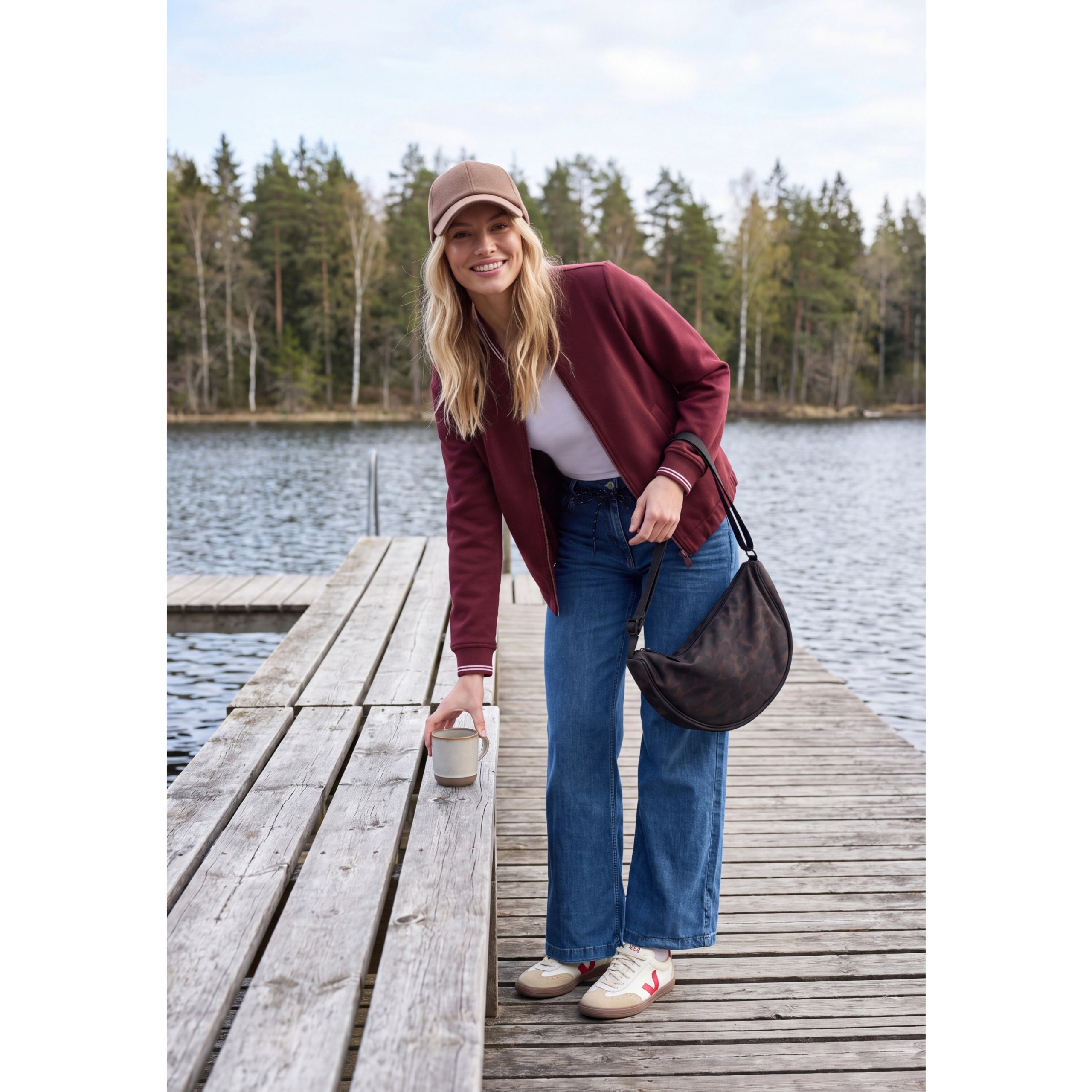 Cecil scuba wine blouson - Image 3