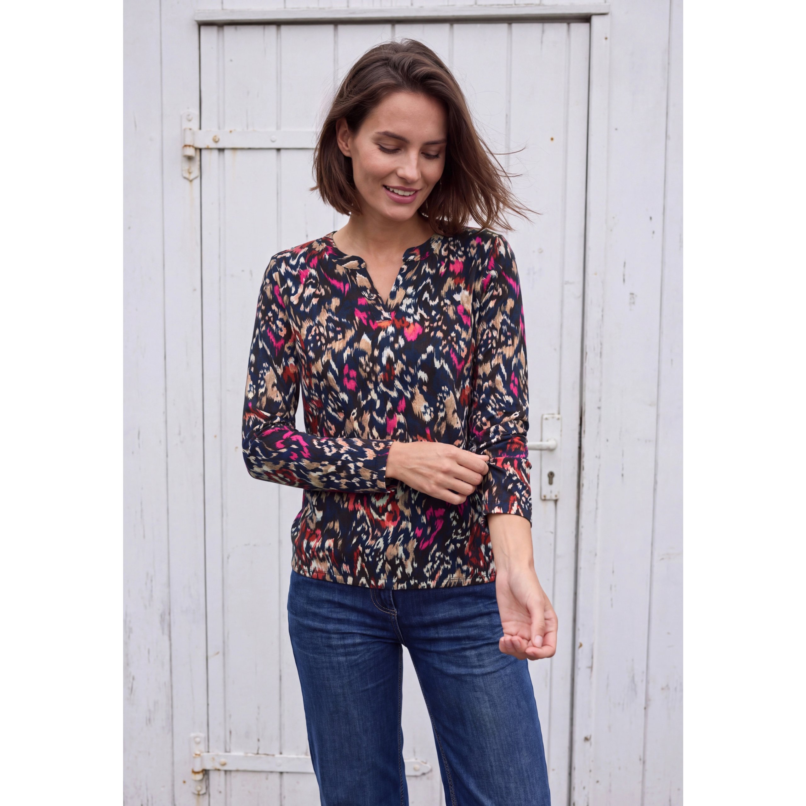 Cecil Split Neck Tunic Look Top