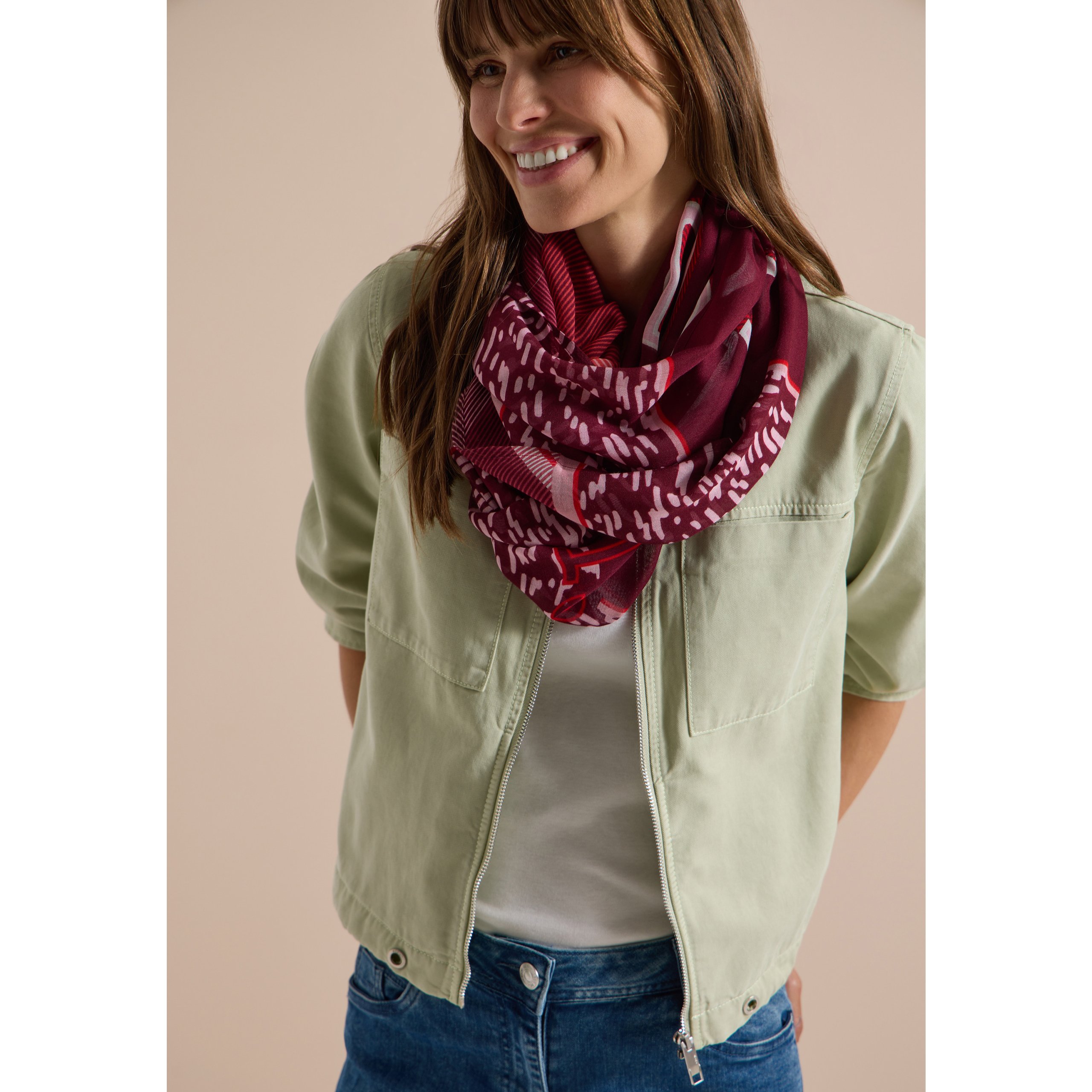 Cecil Loop Scarf With Patchwork Print
