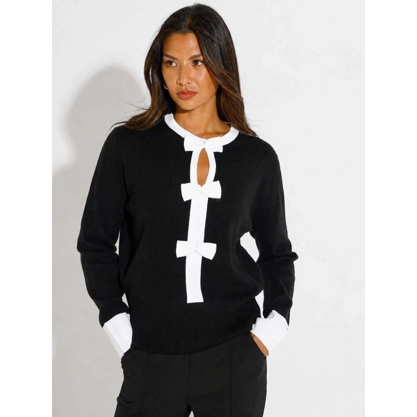 Kate & Pippa Black & White Aspen Knit - Image 3