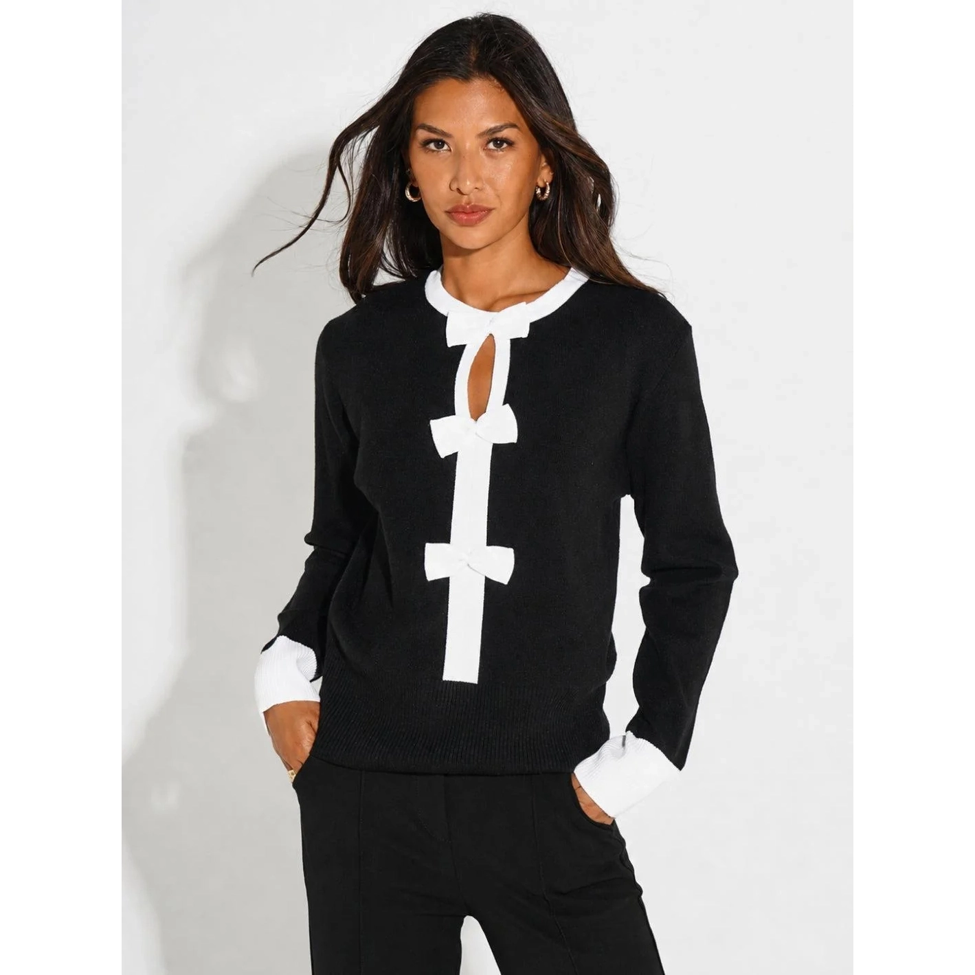 Kate & Pippa Black & White Aspen Knit