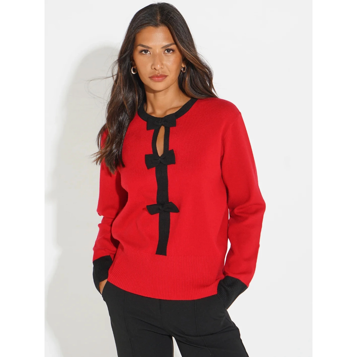 Kate & Pippa Red & Black Aspen Knit