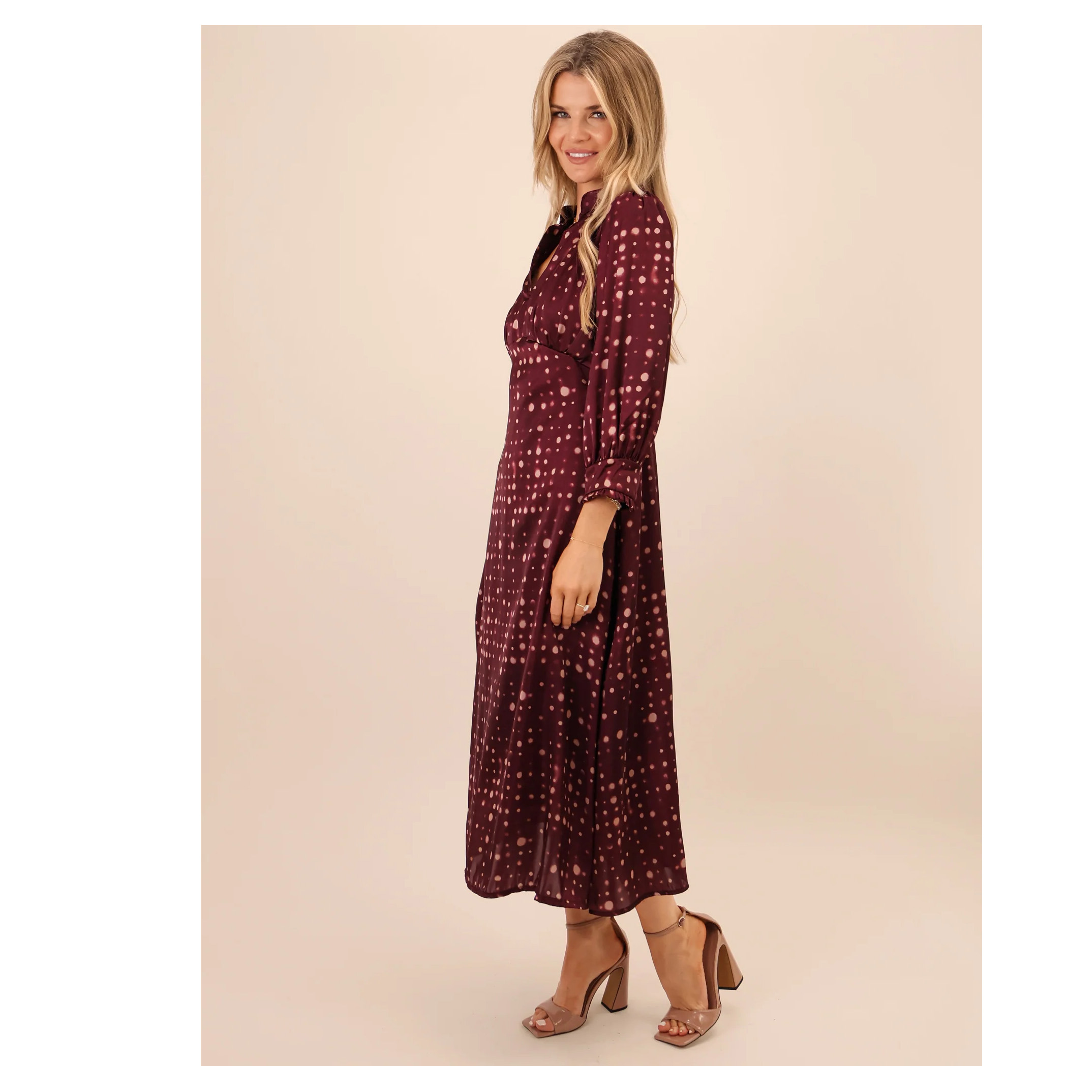 Kate & Pippa Burgundy Kimber Dress - Image 3